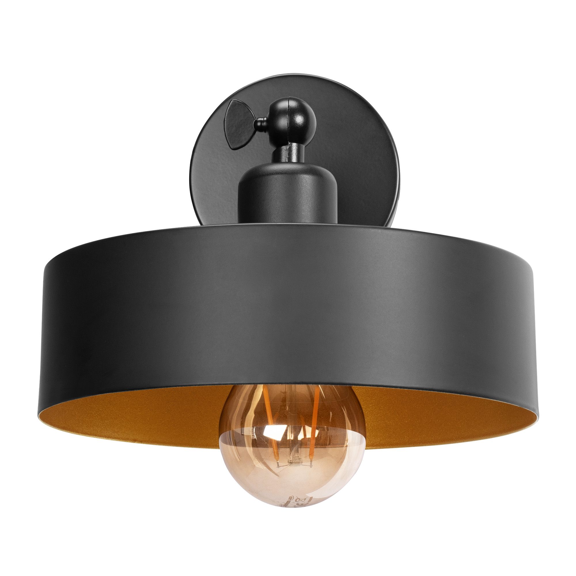 Toolight, nástenné svietidlo 1xE27 APP1332-1W, čierna-zlatá, OSW-00948