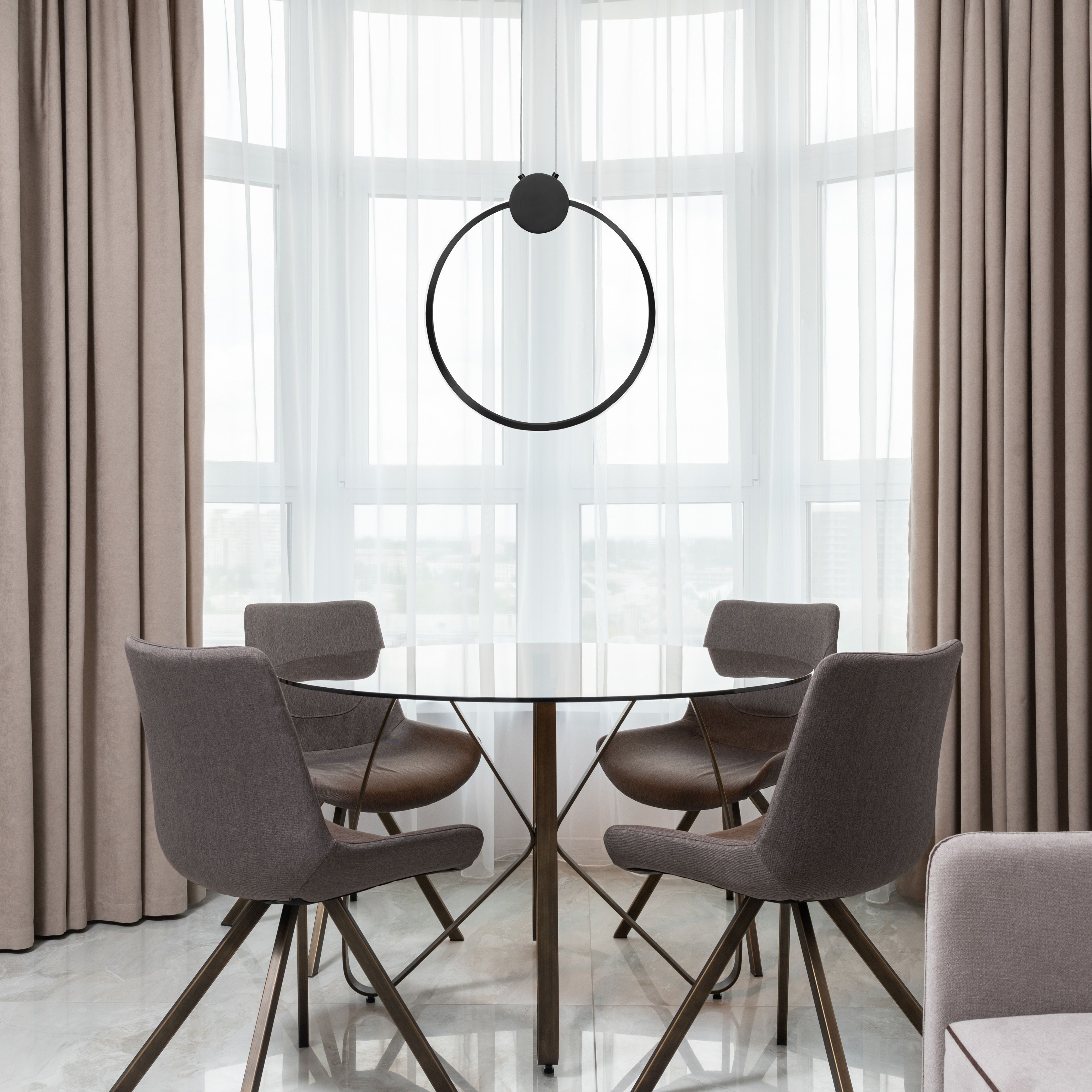 Toolight, LED stropné svietidlo 50cm 23W 4000K APP1398-CP. čierna, OSW-00956