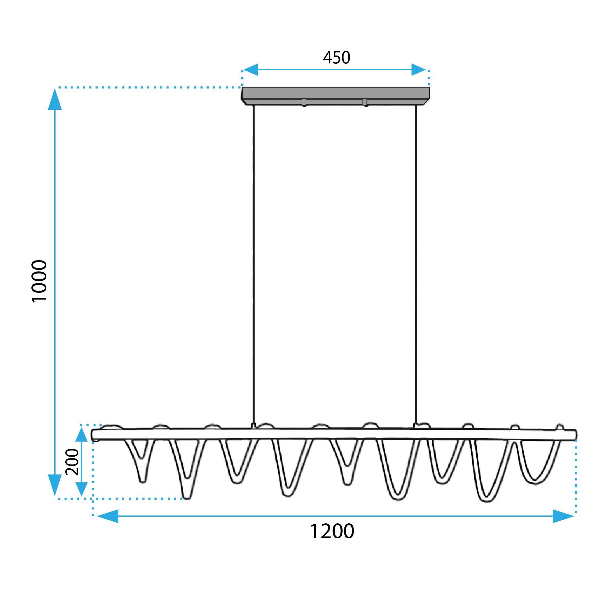 Toolight, LED stropné svietidlo 120cm 30W 4000K APP1288-CP, čierna-hnedá, OSW-00943