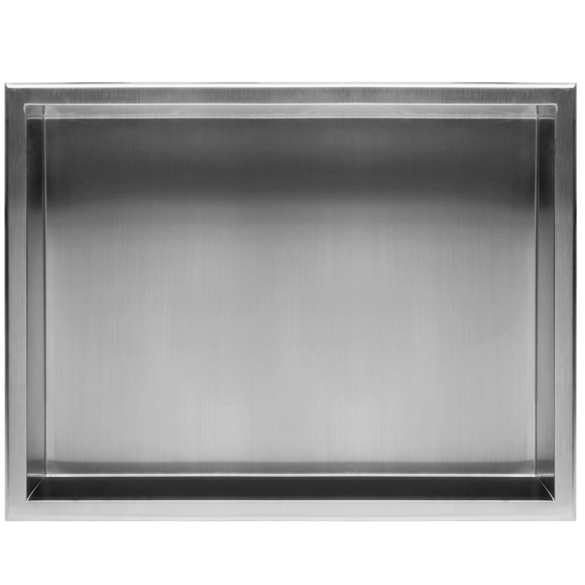 Rea, nerezová vstavaná polica s golierom 450x300x100 mm, oceľová, REA-05601