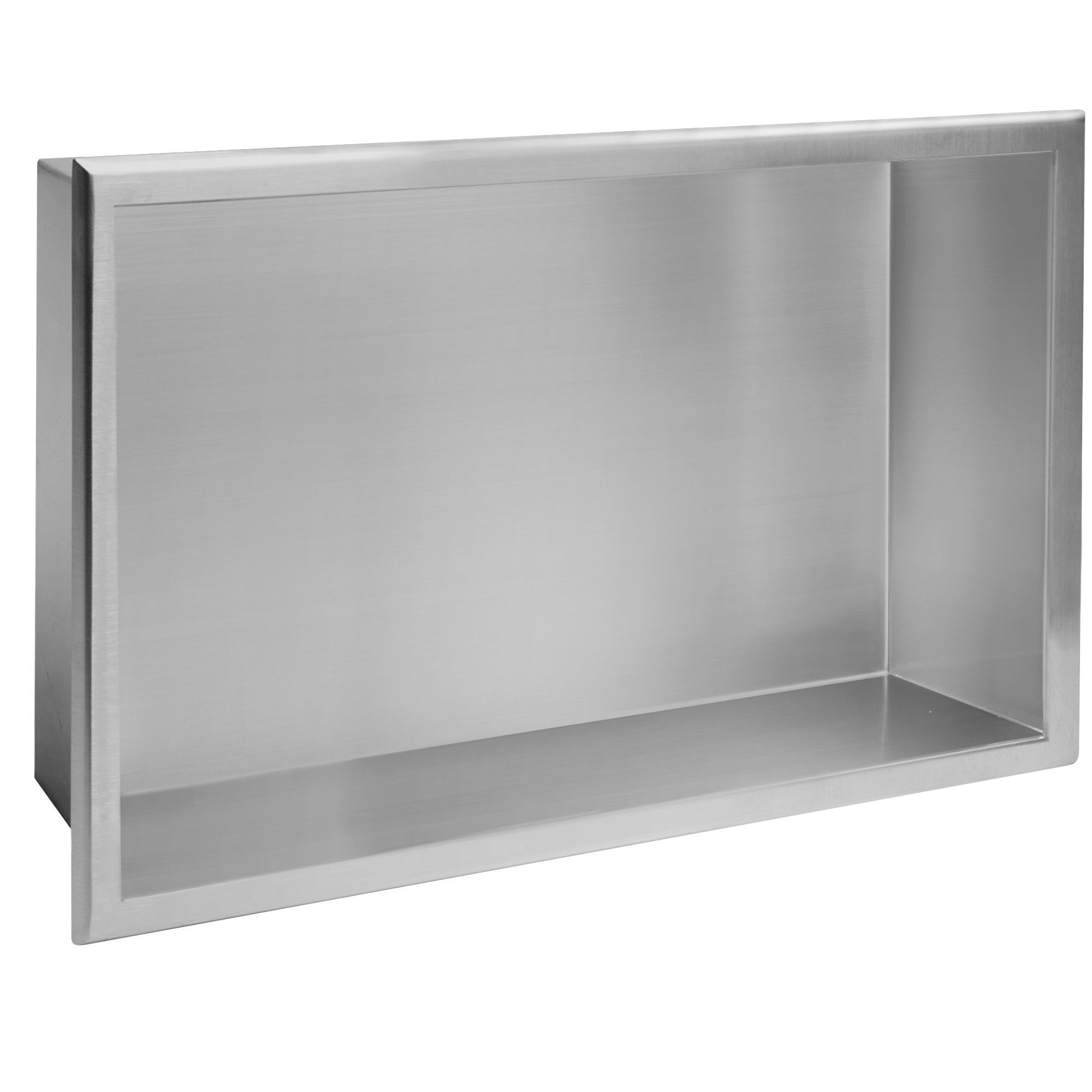 Rea, nerezová vstavaná polica s golierom 450x300x100 mm, oceľová, REA-05601
