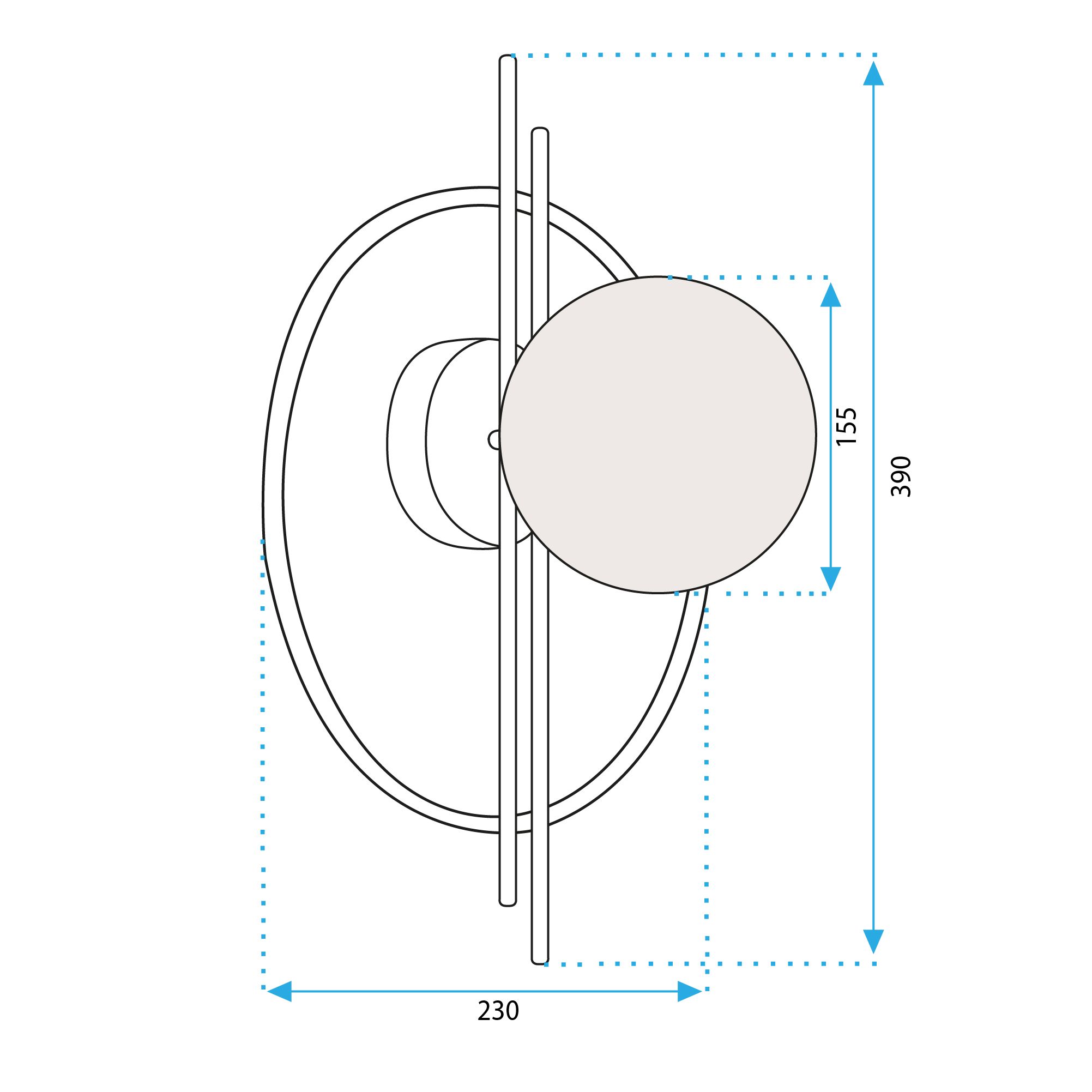Toolight, LED nástenné svietidlo 50cm APP1436-W, zlatá, OSW-05052