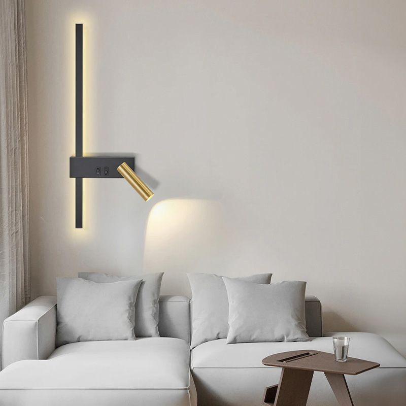 Toolight, LED nástenné svietidlo 8W 4000K APP1439-W, čierna-zlatá, OSW-02440