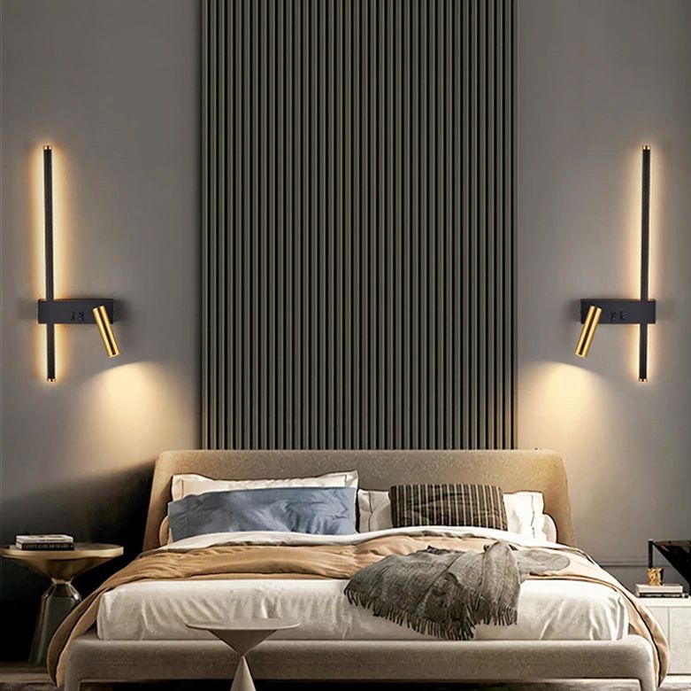 Toolight, LED nástenné svietidlo 8W 4000K APP1439-W, čierna-zlatá, OSW-02440