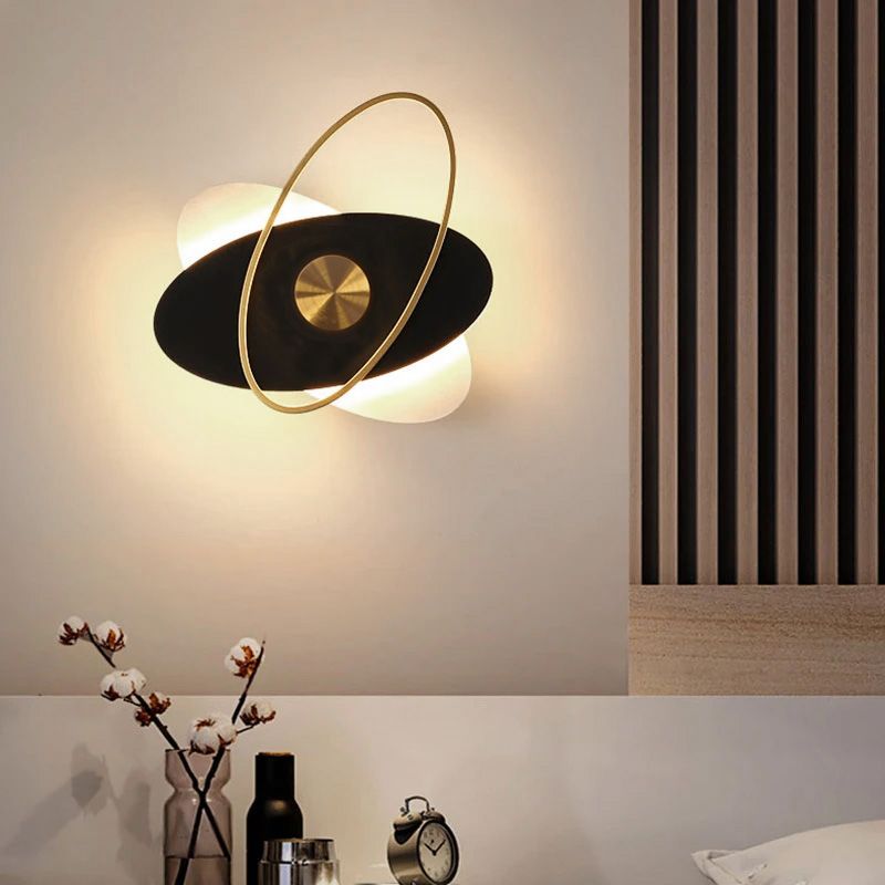 Toolight, LED nástenné svietidlo 8W APP1432-CW, čierna-zlatá-biela, OSW-03500