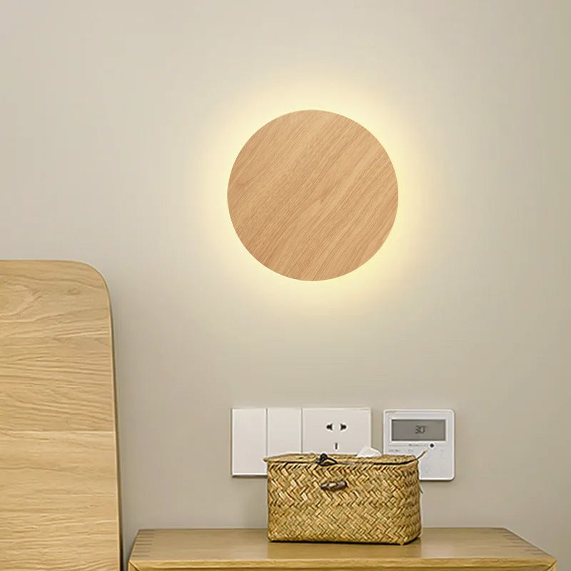 Toolight, LED nástenné svietidlo 20cm 12W APP1405-W WOOD, prírodná hnedá, OSW-03086