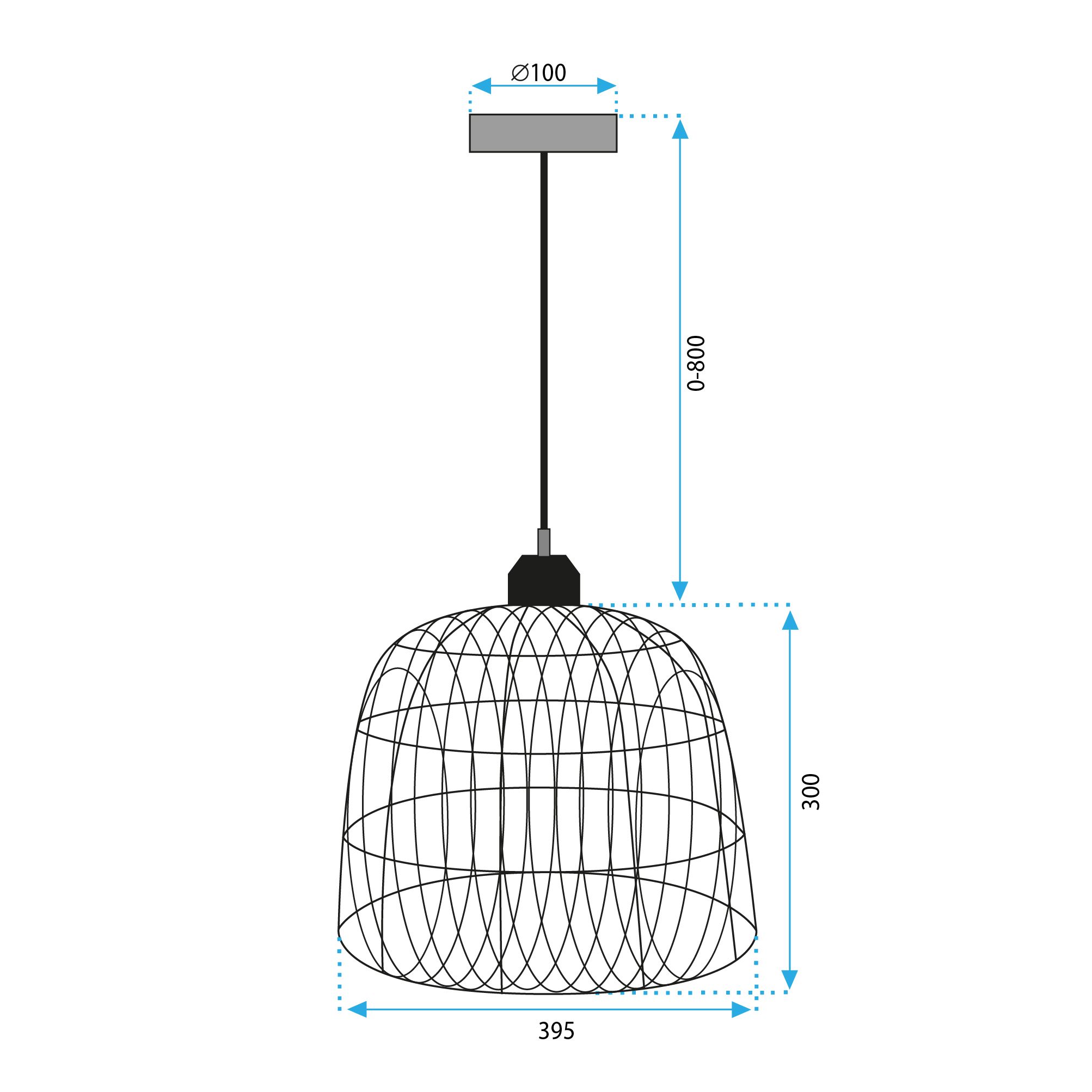 Toolight Boho, stropné svietidlo 40cm 1xE27 APP1352-1CP, čierna-prírodná hnedá, OSW-05765