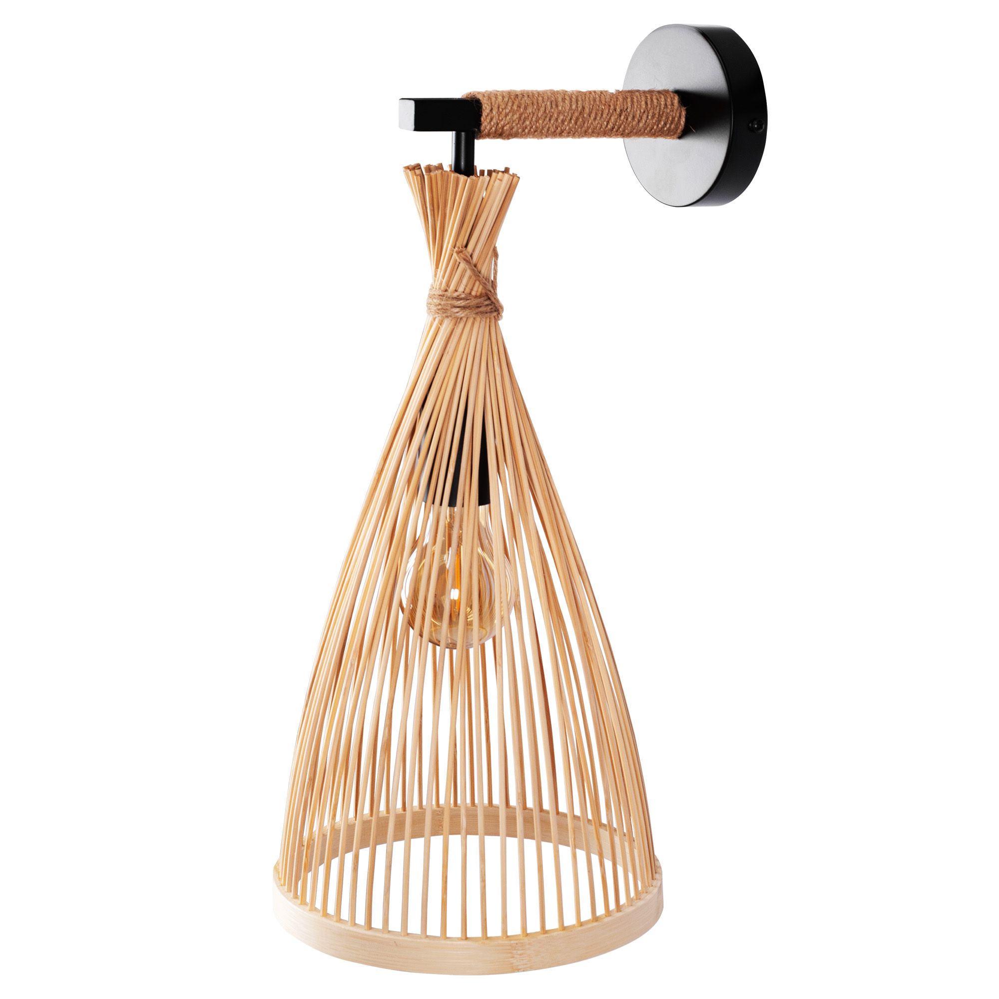Toolight Boho, nástenné svietidlo 1xE27 APP1340-1W, čierna-hnedá, OSW-05777