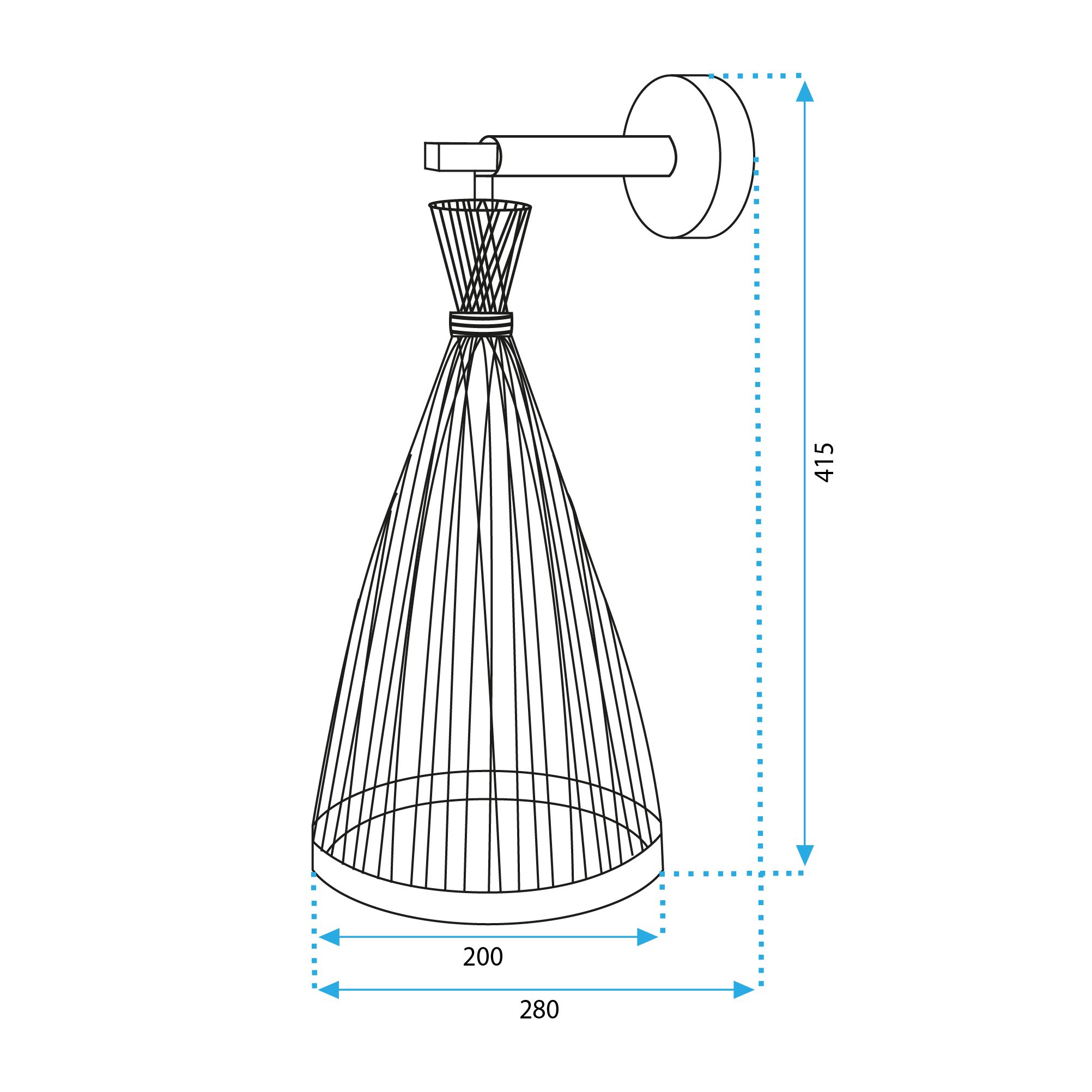 Toolight Boho, nástenné svietidlo 1xE27 APP1340-1W, čierna-hnedá, OSW-05777