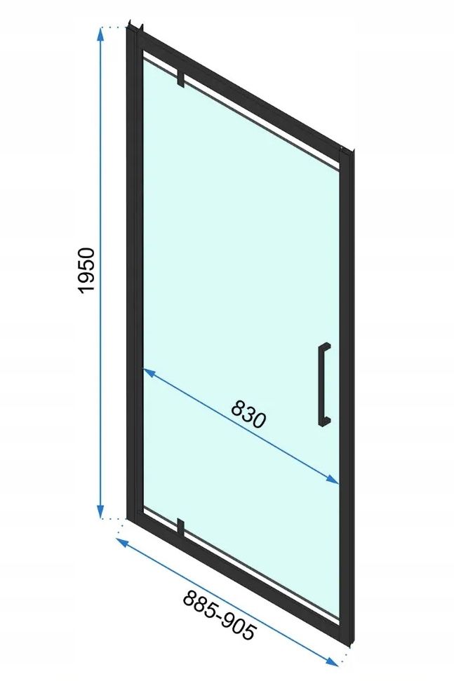 Rea Rapid Swing, 1-krídlové sprchové dvere 90 x195 cm, 6mm číre sklo, zlatý matný profil, REA-K2502