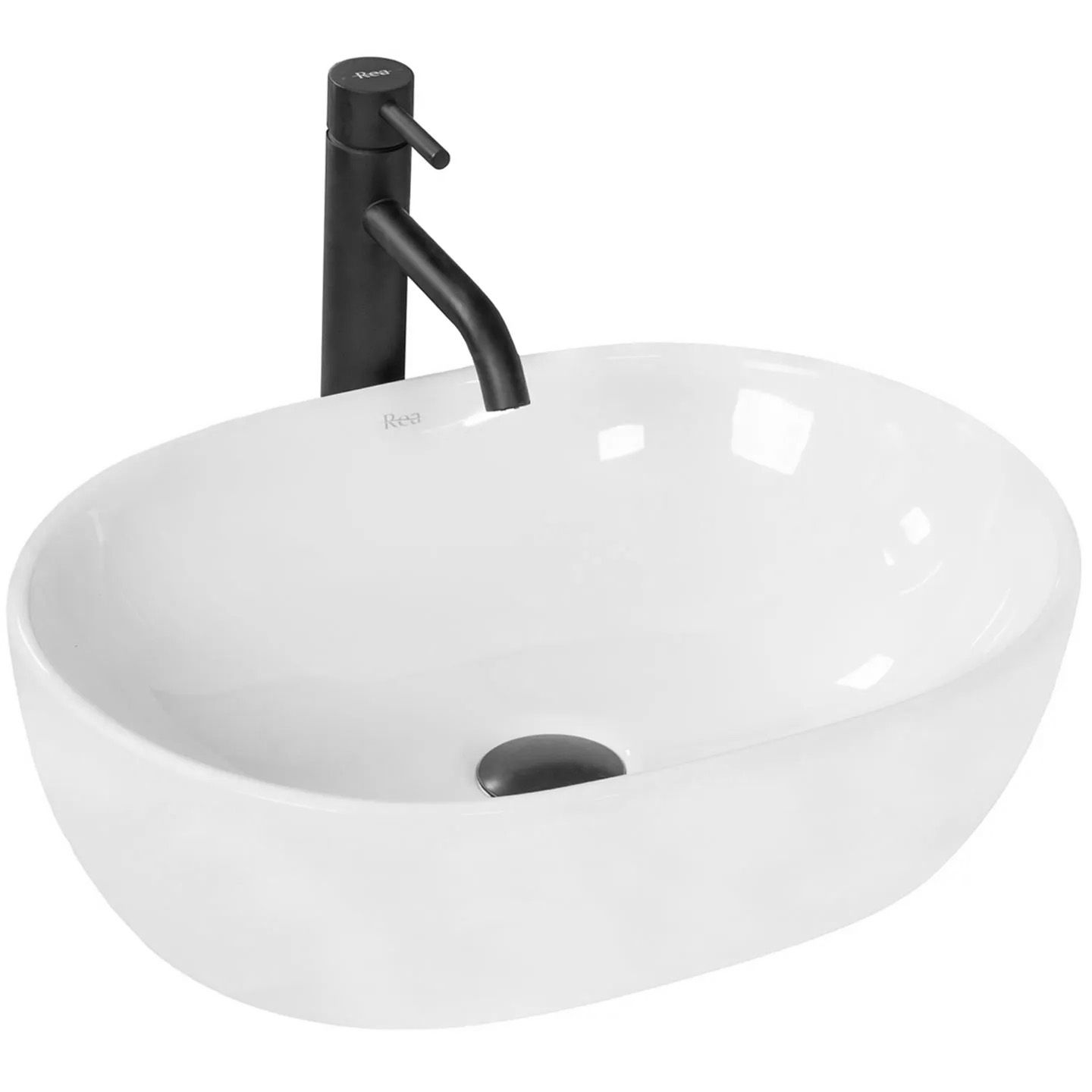 Rea Amelia, umývadlo na dosku 480x345x135 mm, biela lesklá, REA-U0416