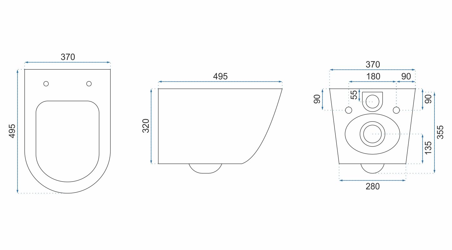 Rea Carlo, závesná WC misa 49x37 Rimless s pomaly-padajúcim sedátkom, biela, REA-C2760