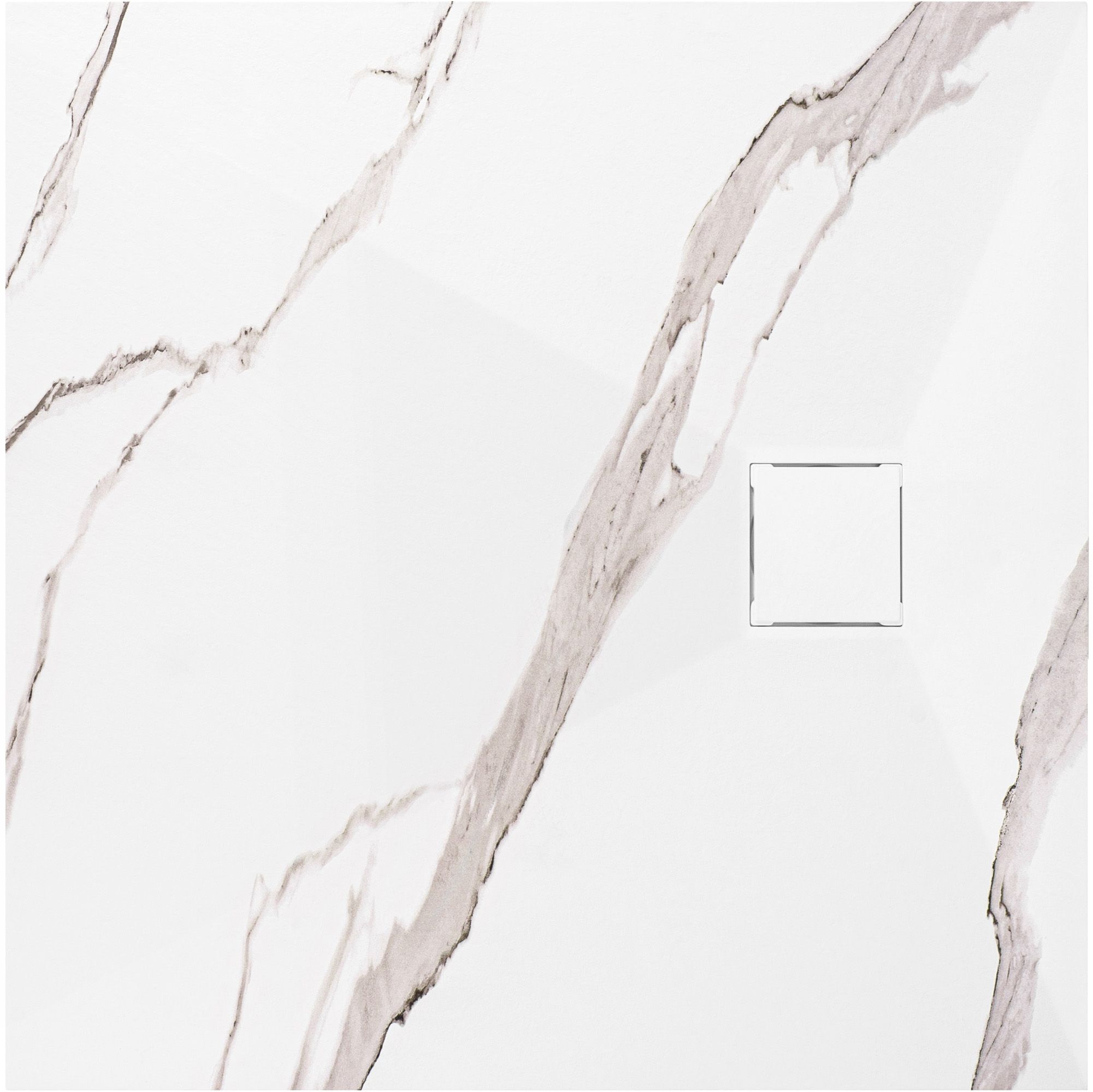Rea Magnum Carrara, SMC sprchová vanička 90x90, biela-kamenný vzor, REA-K7005
