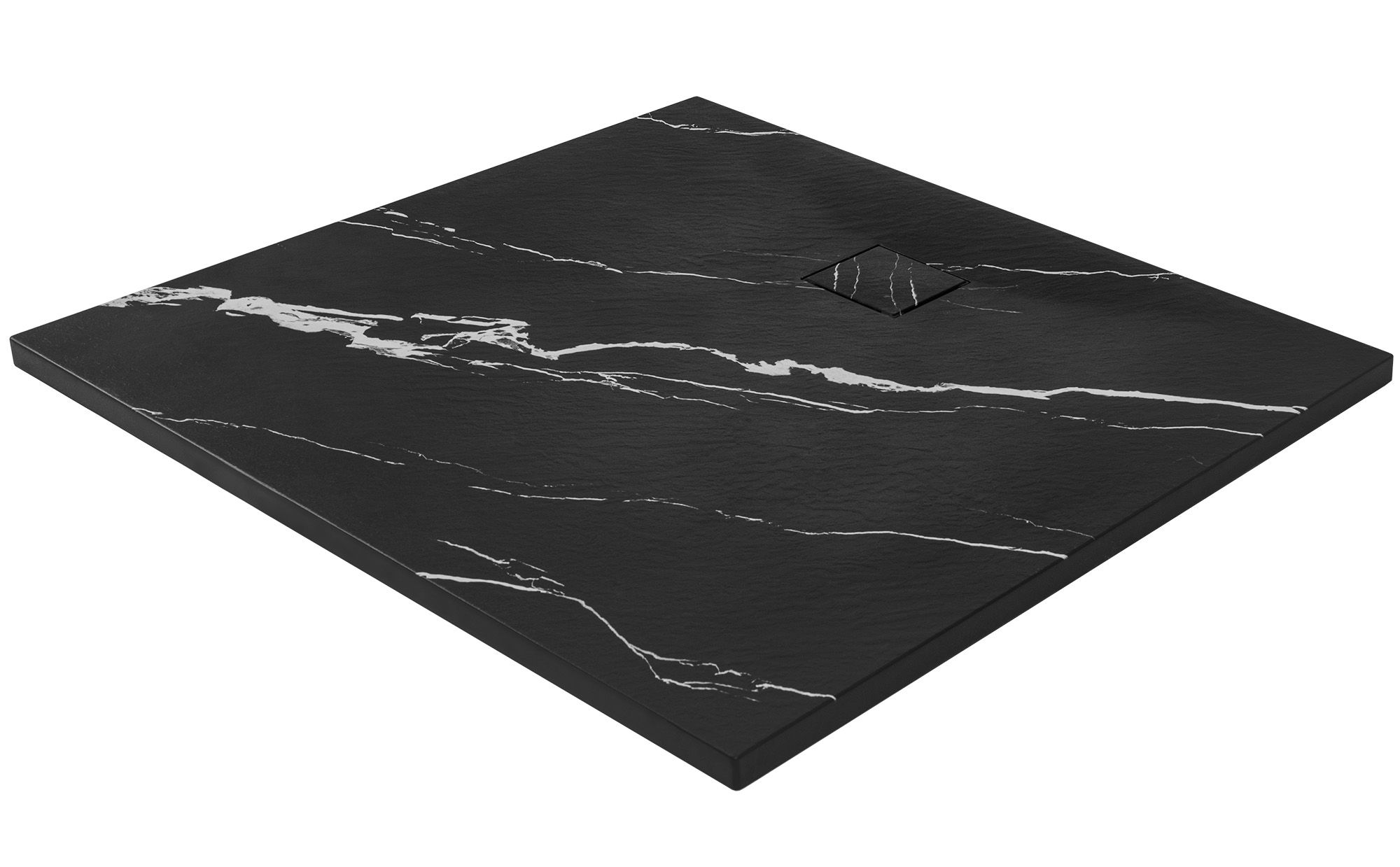Rea Magnum Carrara, SMC sprchová vanička 90x90, čierna-kamenný vzor, REA-K7008