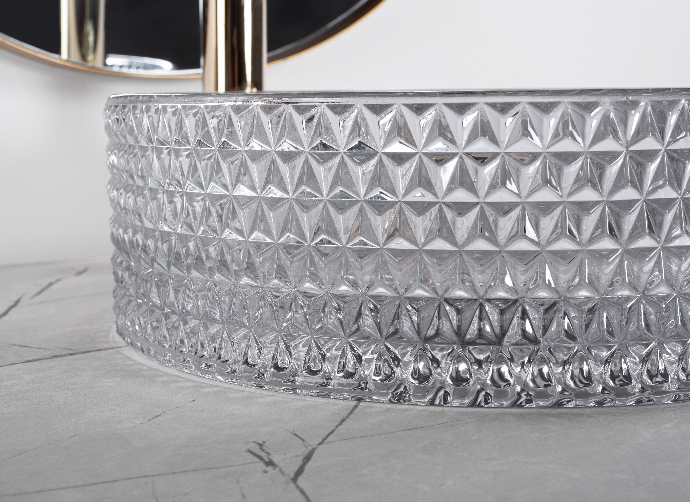 Rea Cristal, sklenené umývadlo na dosku 355 x 355 x 115 mm, dymové sklo, REA-U9615