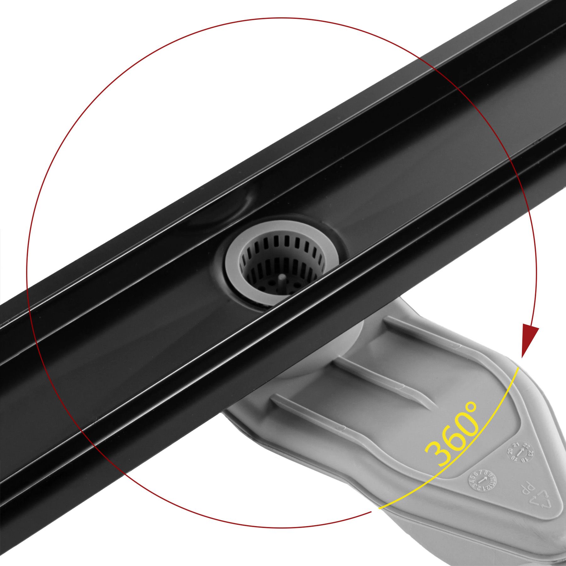 Rea NEOX Superflow, odtokový sprchový žľab 70 cm, čierna matná, REA-G7806