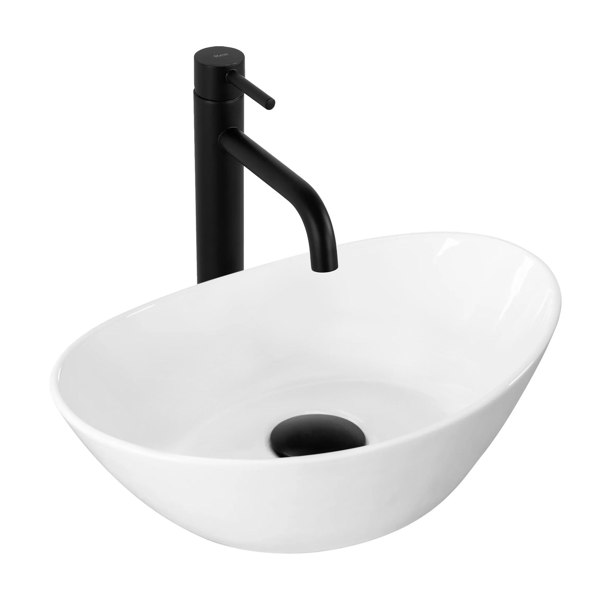 Rea Kate mini, umývadlo na dosku 365x245x130 mm, biela lesklá, REA-U6803
