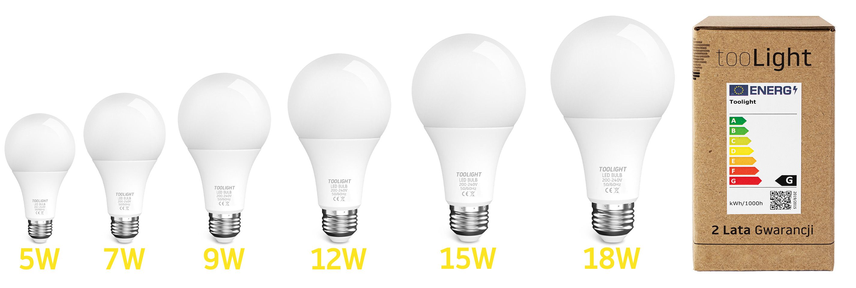 Toolight, LED žiarovka E27, 5W, 350lm, 3000K teplá, RSL019, OSW-20004