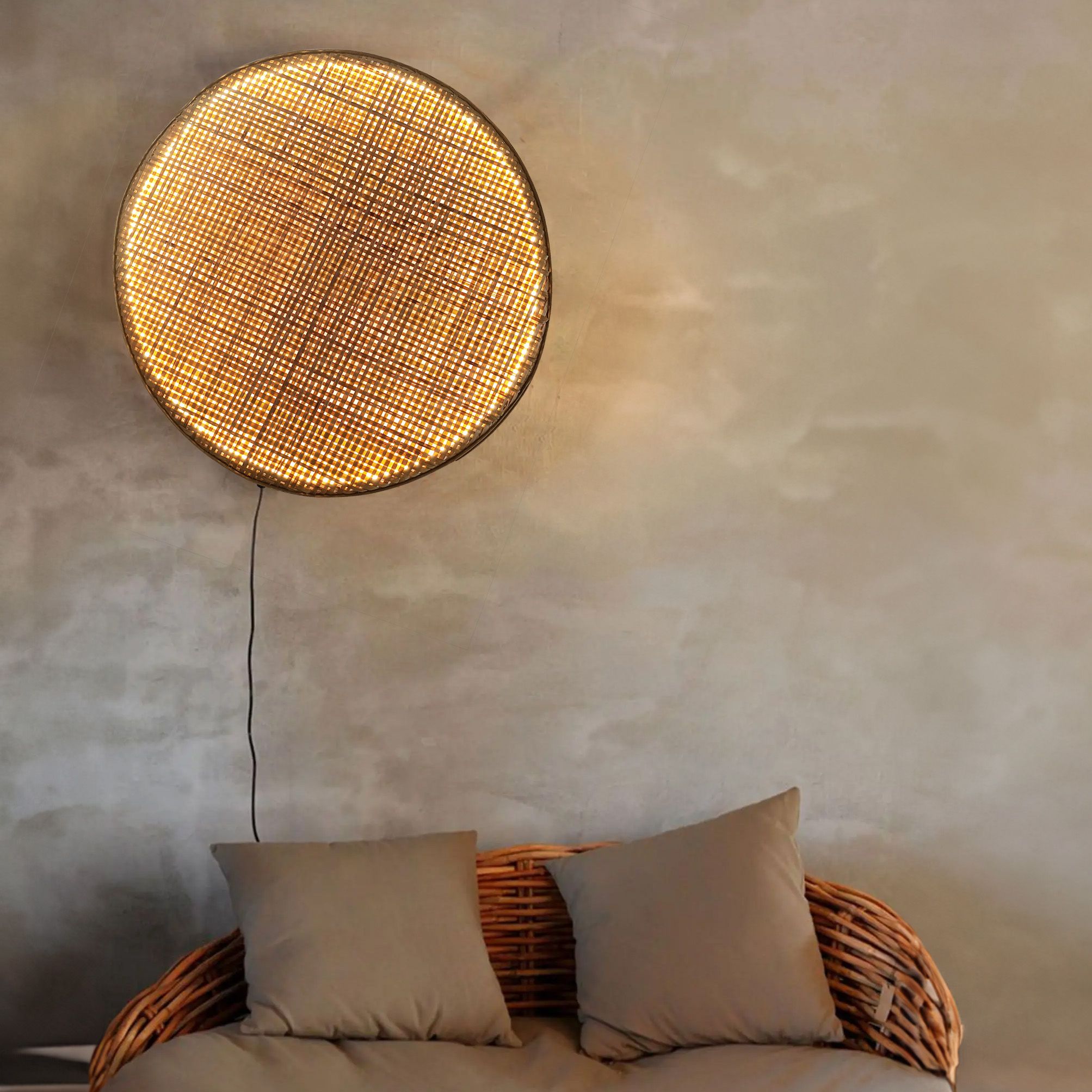 Toolight, LED nástenné svietidlo APP1408-W, prírodná hnedá, OSW-08639