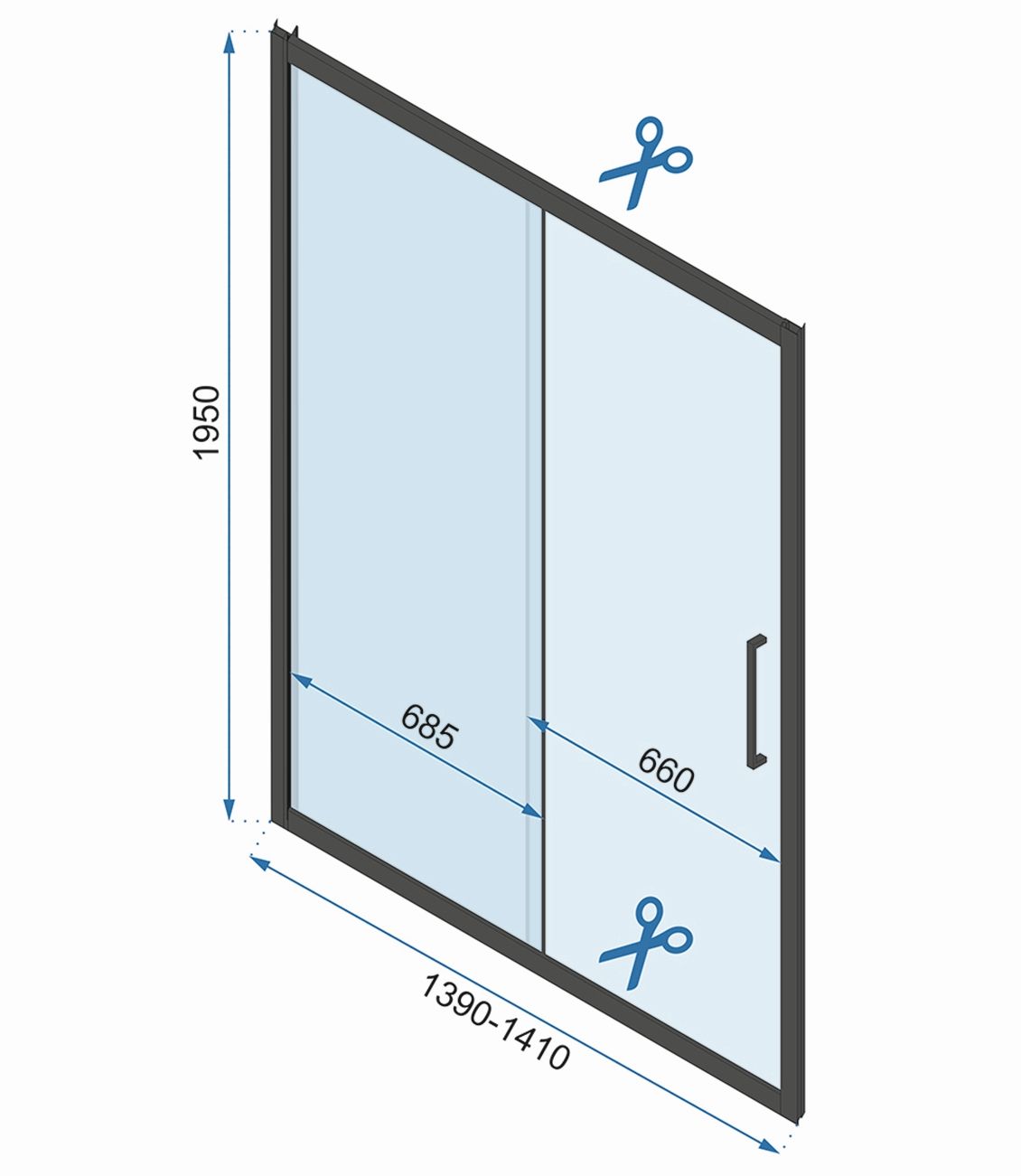 Rea Rapid Slide, posuvné sprchové dvere 1400 x 1950 mm, 6mm číre sklo, zlatý matný profil, REA-K8591
