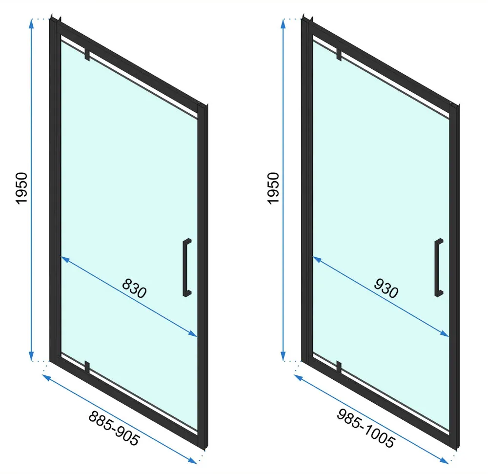 Rea Rapid Swing, rohový sprchovací kút 100(dvere) x 100(stena) x 195 cm, 6mm číre sklo, zlatý lesklý profil, KPL-K5623