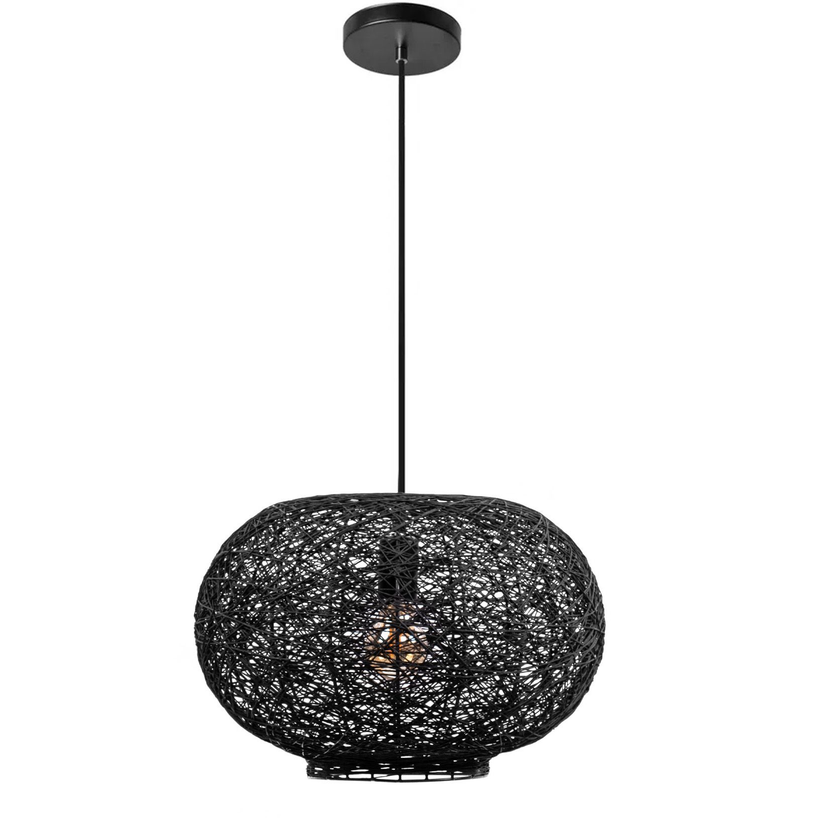 Toolight, stropné svietidlo 40cm 1xE27 APP1321-1CP, čierna, OSW-02695