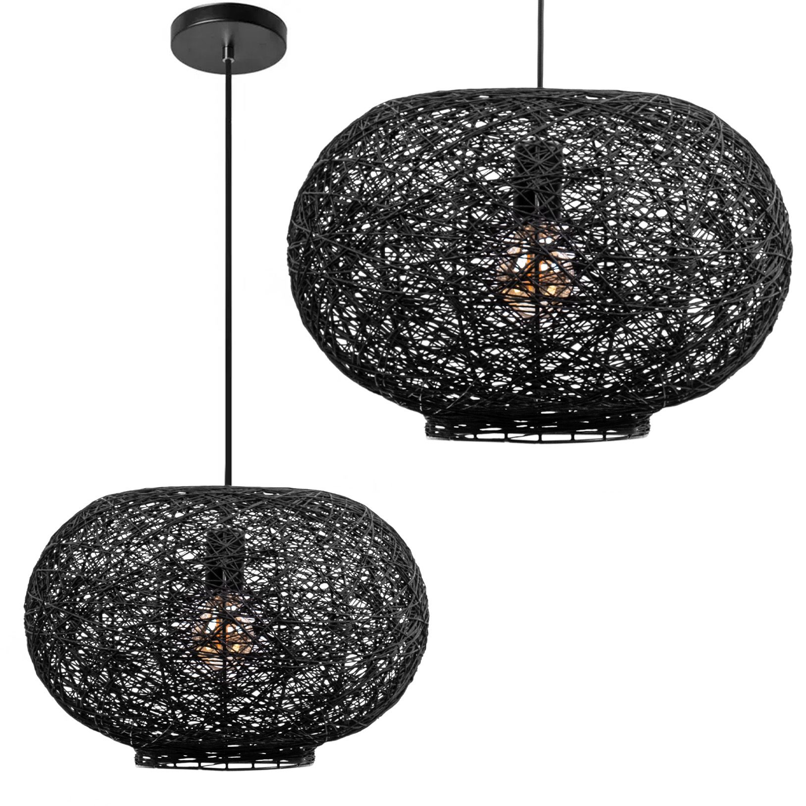 Toolight, stropné svietidlo 40cm 1xE27 APP1321-1CP, čierna, OSW-02695