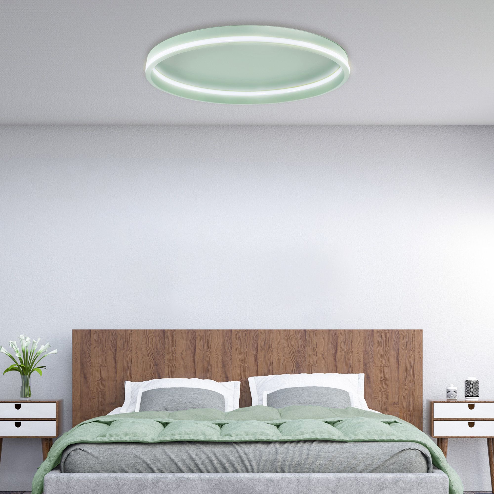 Toolight, LED stropné svietidlo 40cm, 4000 lm, 22W, 4000K, APP1463, zelená, OSW-08641