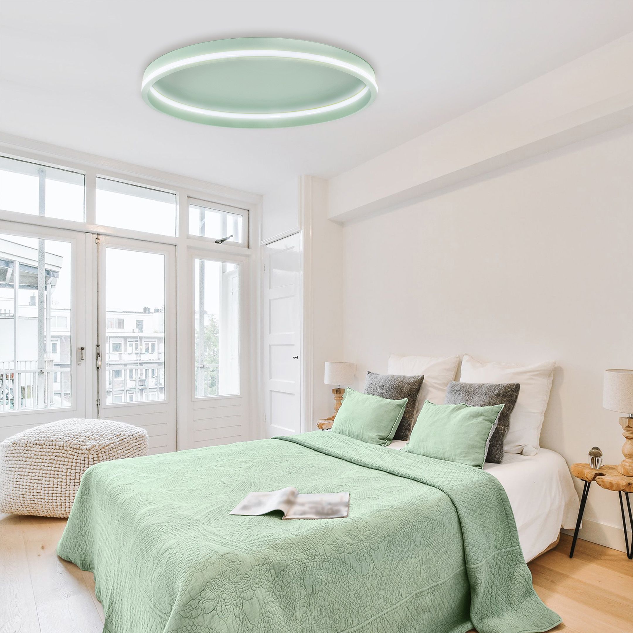 Toolight, LED stropné svietidlo 40cm, 4000 lm, 22W, 4000K, APP1463, zelená, OSW-08641