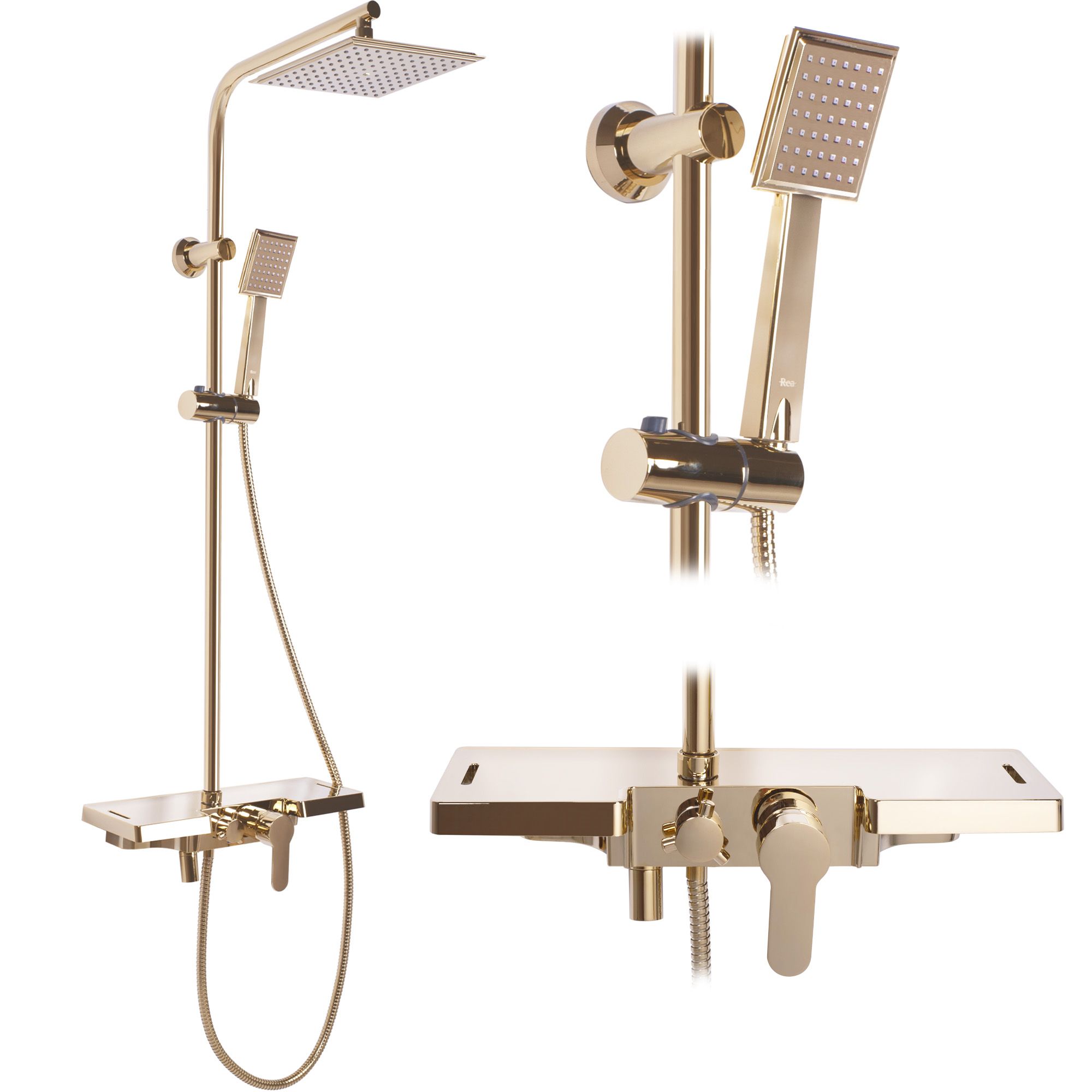 Rea Bravo, sprchový set h-1050, zlatá lesklá, REA-P4120