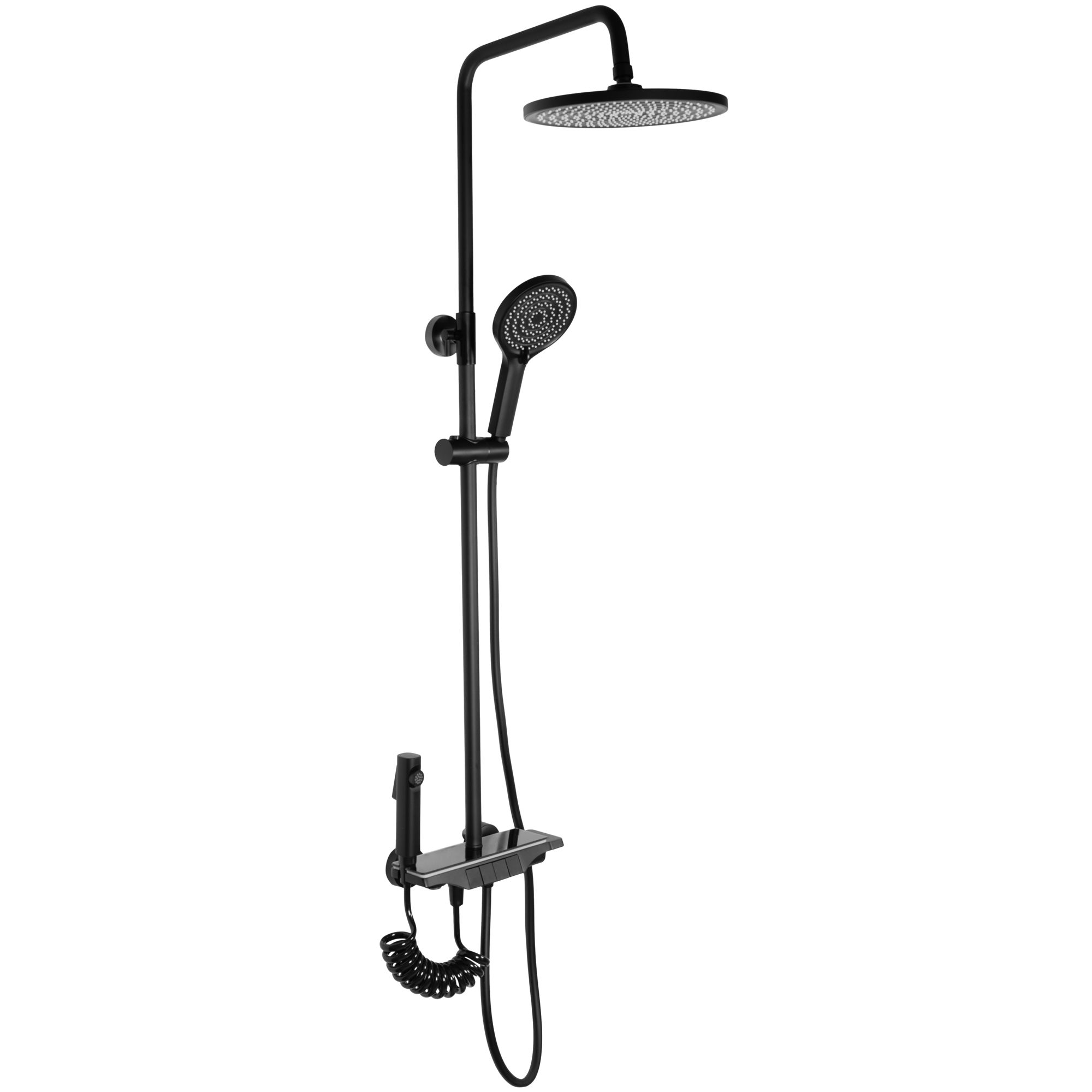 Rea Savio, LED sprchový set s vaňovou výlevkou, čierna, REA-P8410