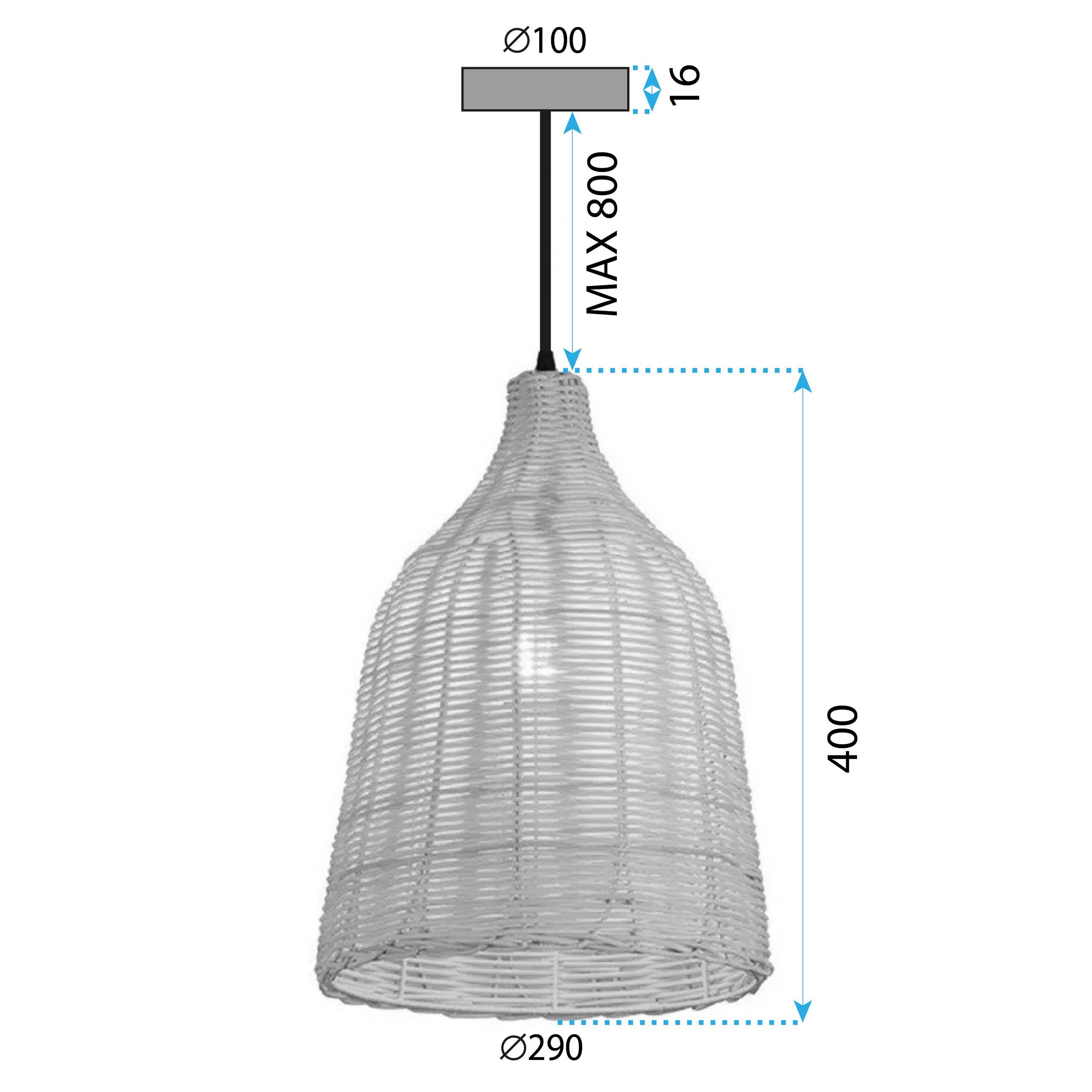 Toolight Natural, stropné závesné svietidlo 1xE27 APP1646-1CP, prírodná hnedá, OSW-05114