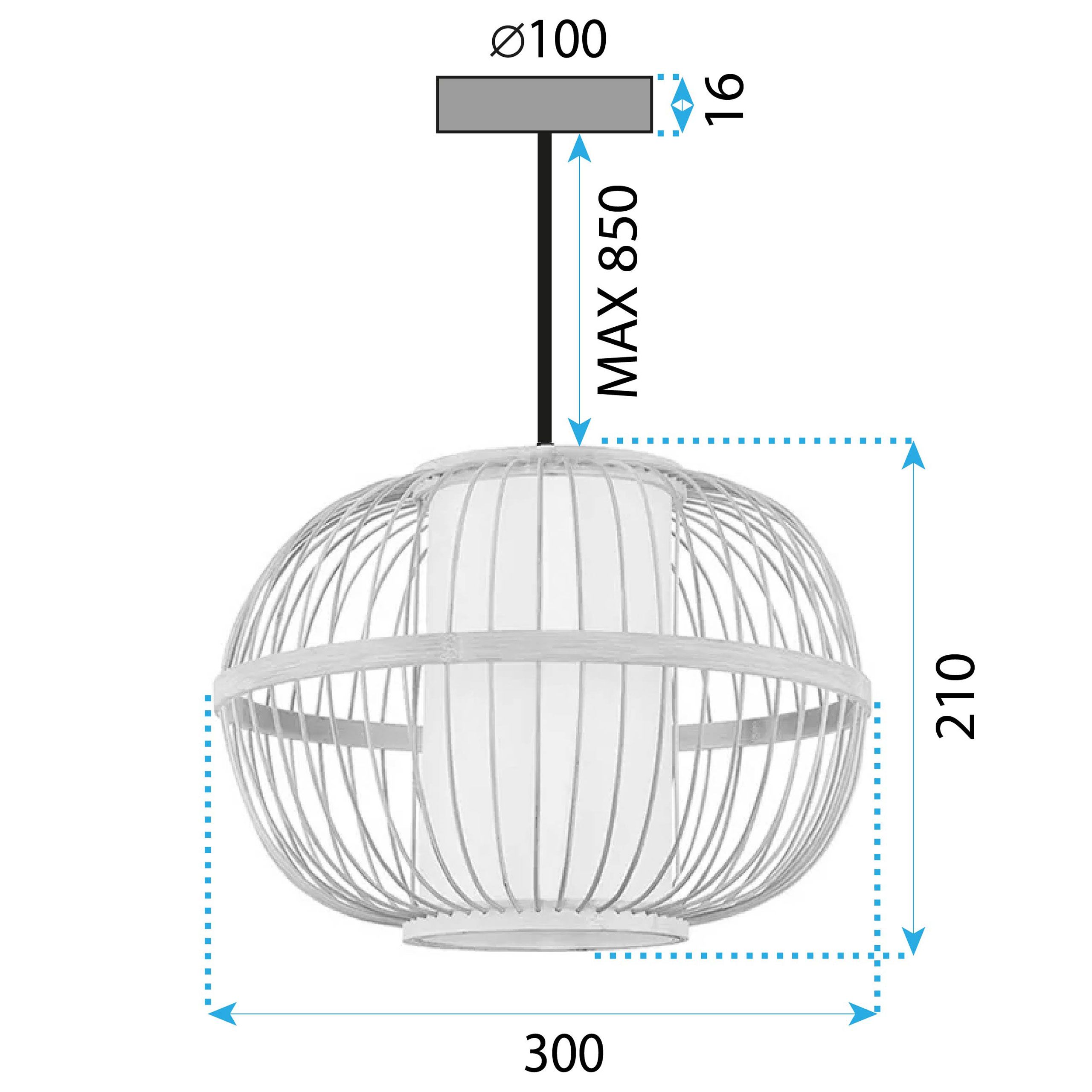 Toolight Natural, závesné stropné svietidlo 1xE27 APP1631-1CP, prírodná hnedá, OSW-05104