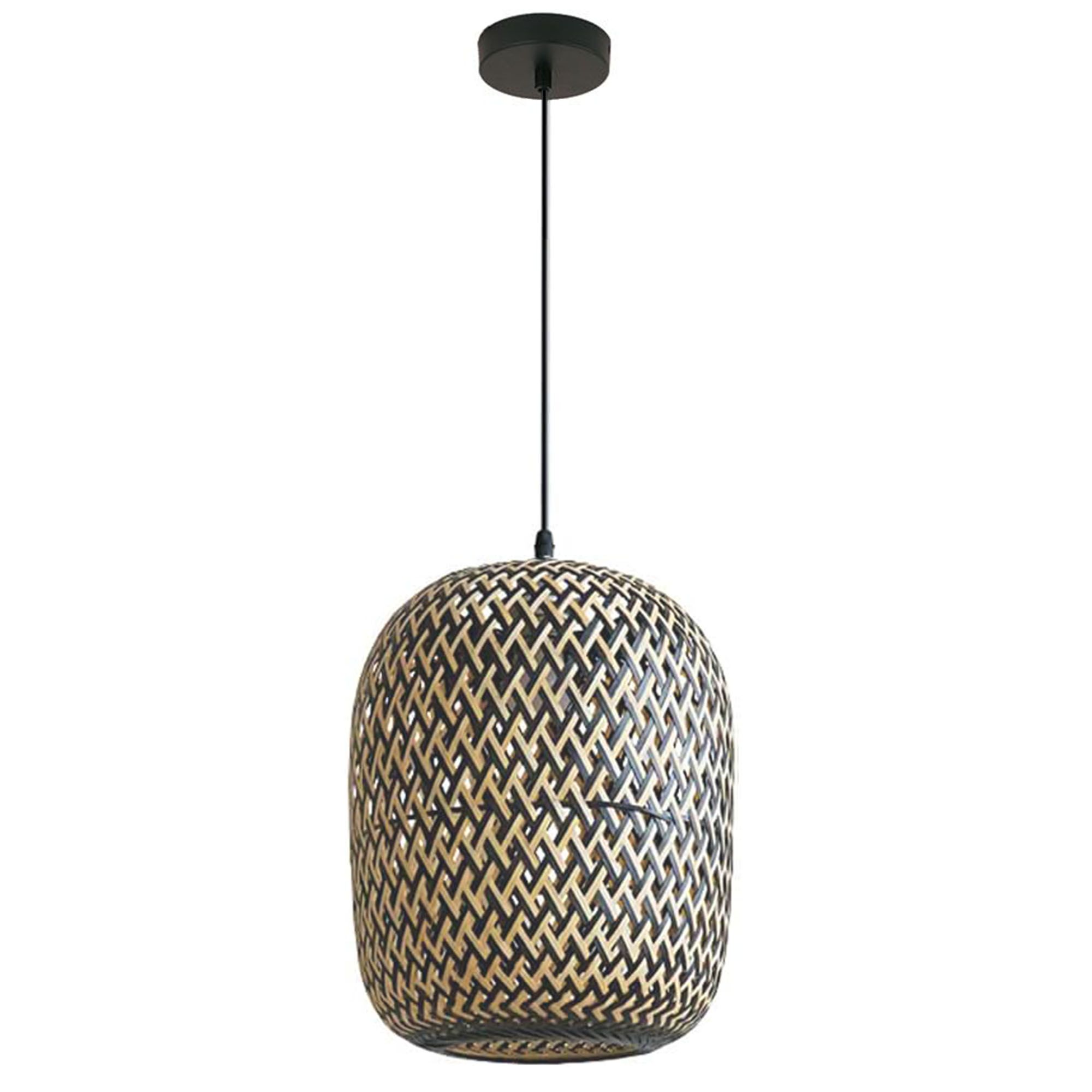 Toolight Bamboo, závesné svietidlo 1xE27 25x30 cm APP1542-1CP, čierna-hnedá, OSW-05120