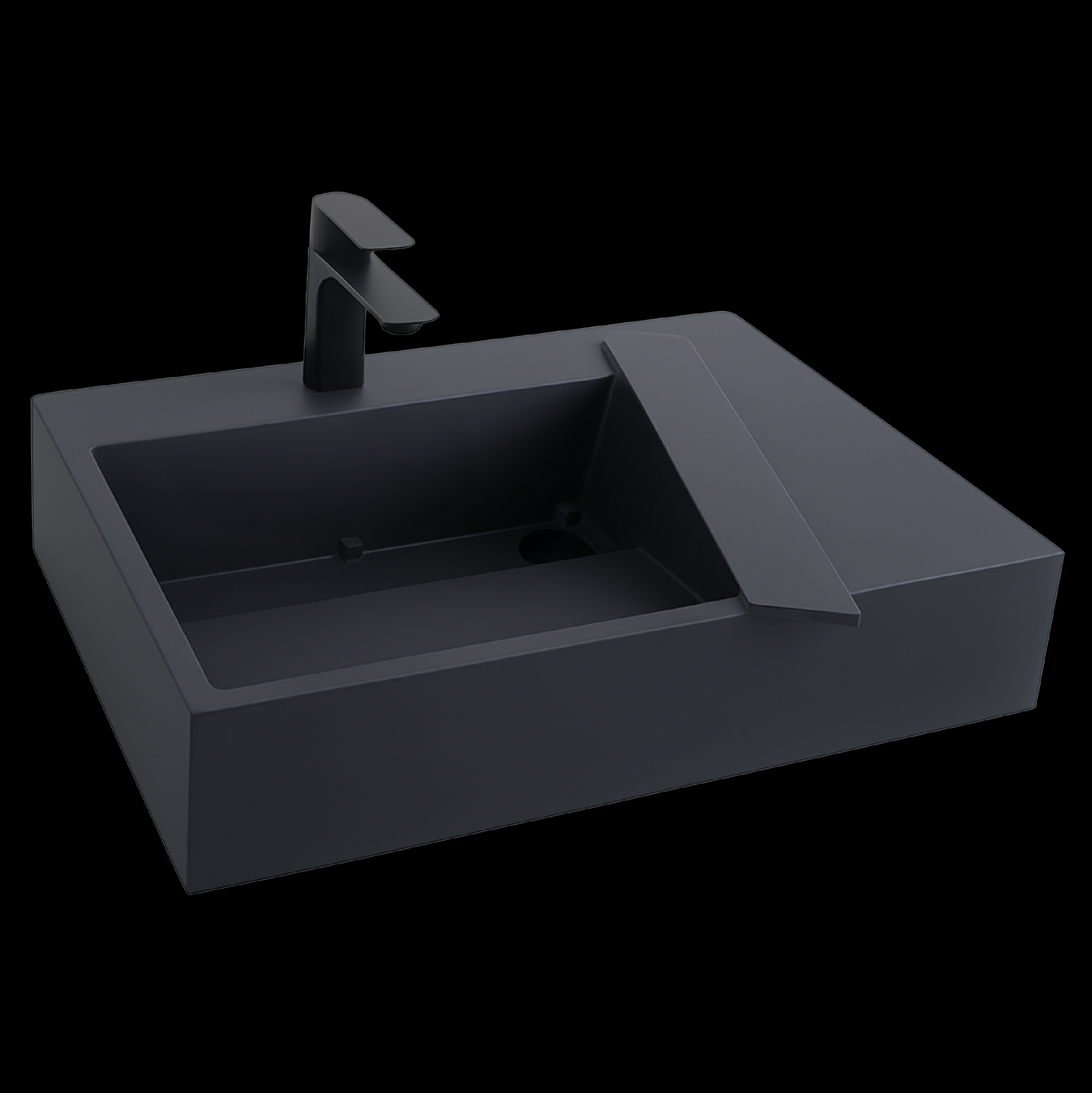 Rea Archi, umývadlo na dosku z konglomerátu 750x430x140 mm, ľavá verzia, šedá matná, REA-U4303