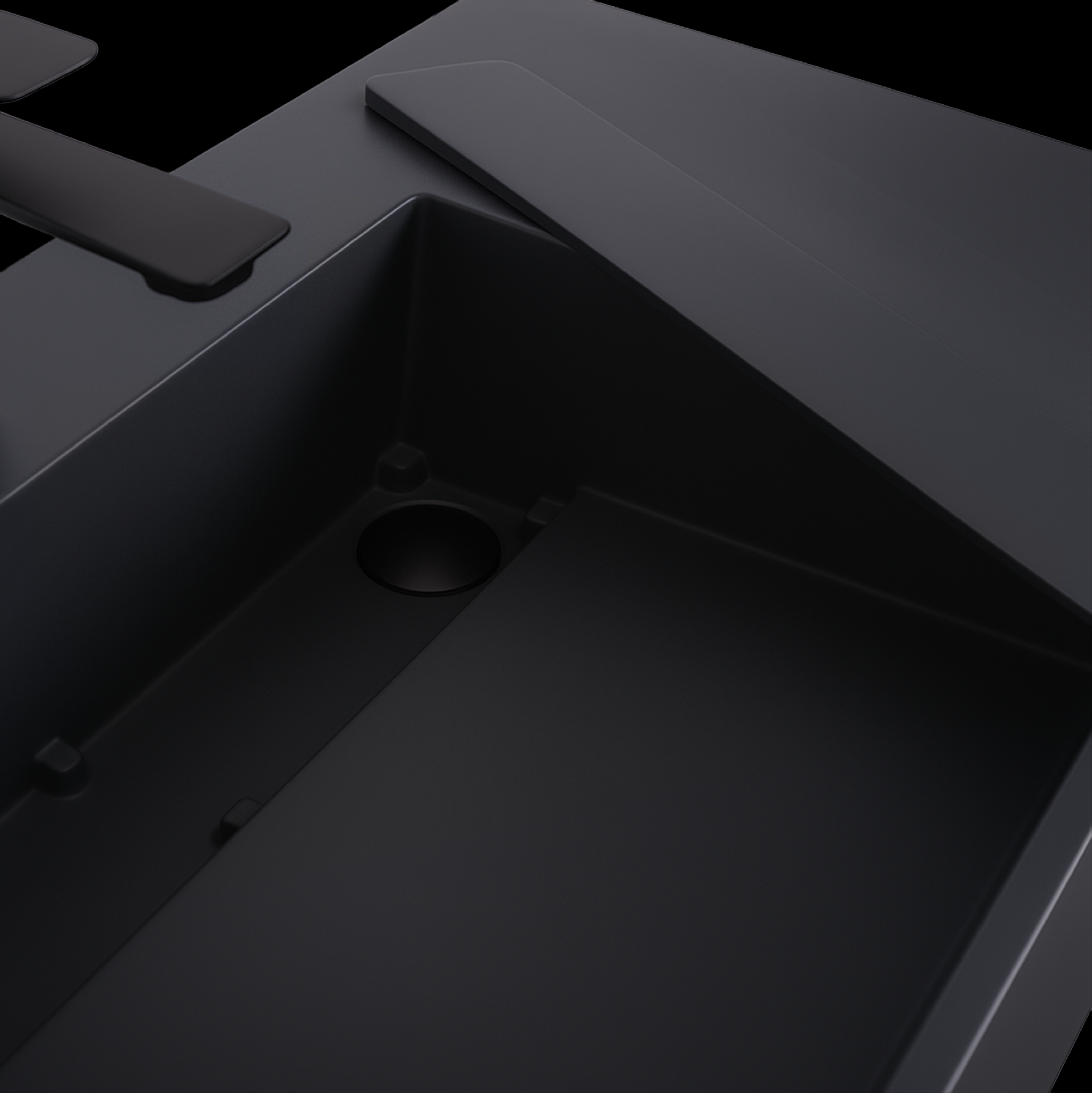 Rea Archi, umývadlo na dosku z konglomerátu 750x430x140 mm, ľavá verzia, šedá matná, REA-U4303