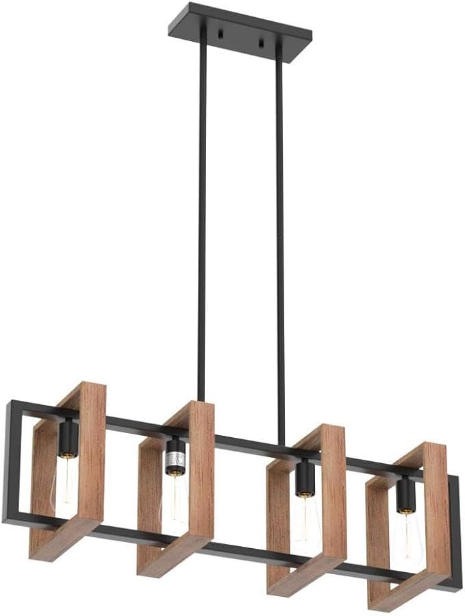 Toolight, závesné svietidlo 4xE27 APP1577-5C, čierna-hnedá, OSW-03608