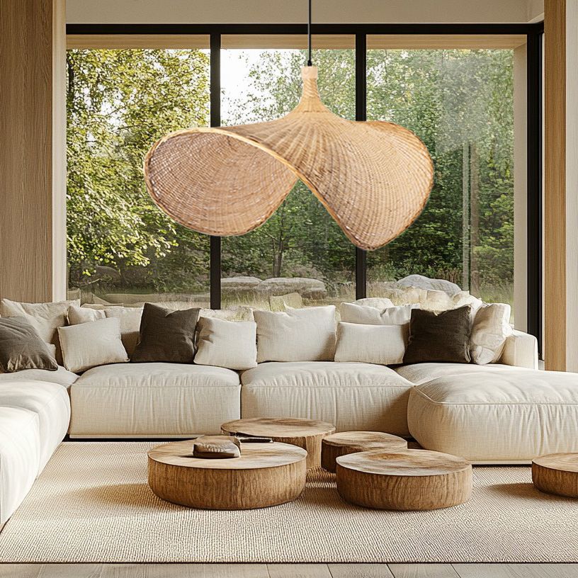 Toolight Boho, závesné svietidlo 1xE27 APP1577-5C, prírodná hnedá, OSW-03800