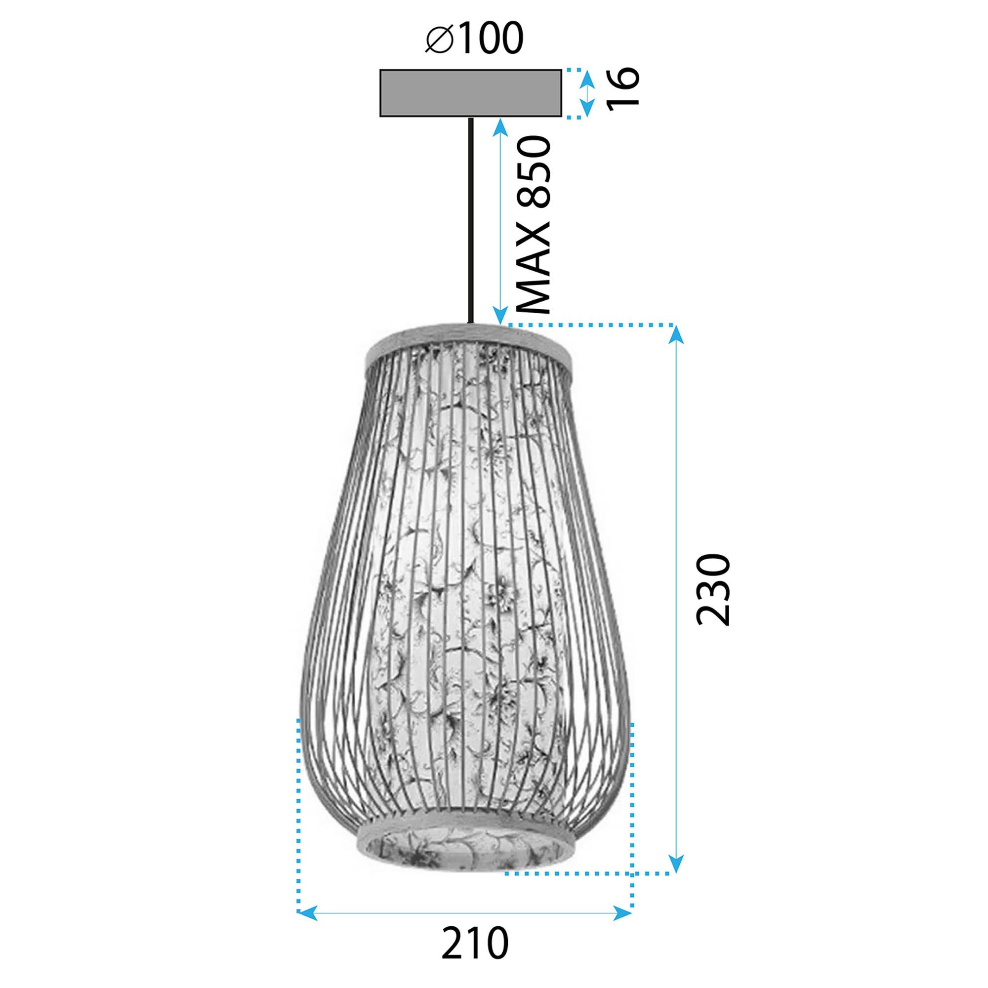 Toolight, závesné svietidlo 1xE27 APP1577-5C, prírodná hnedá, OSW-03617