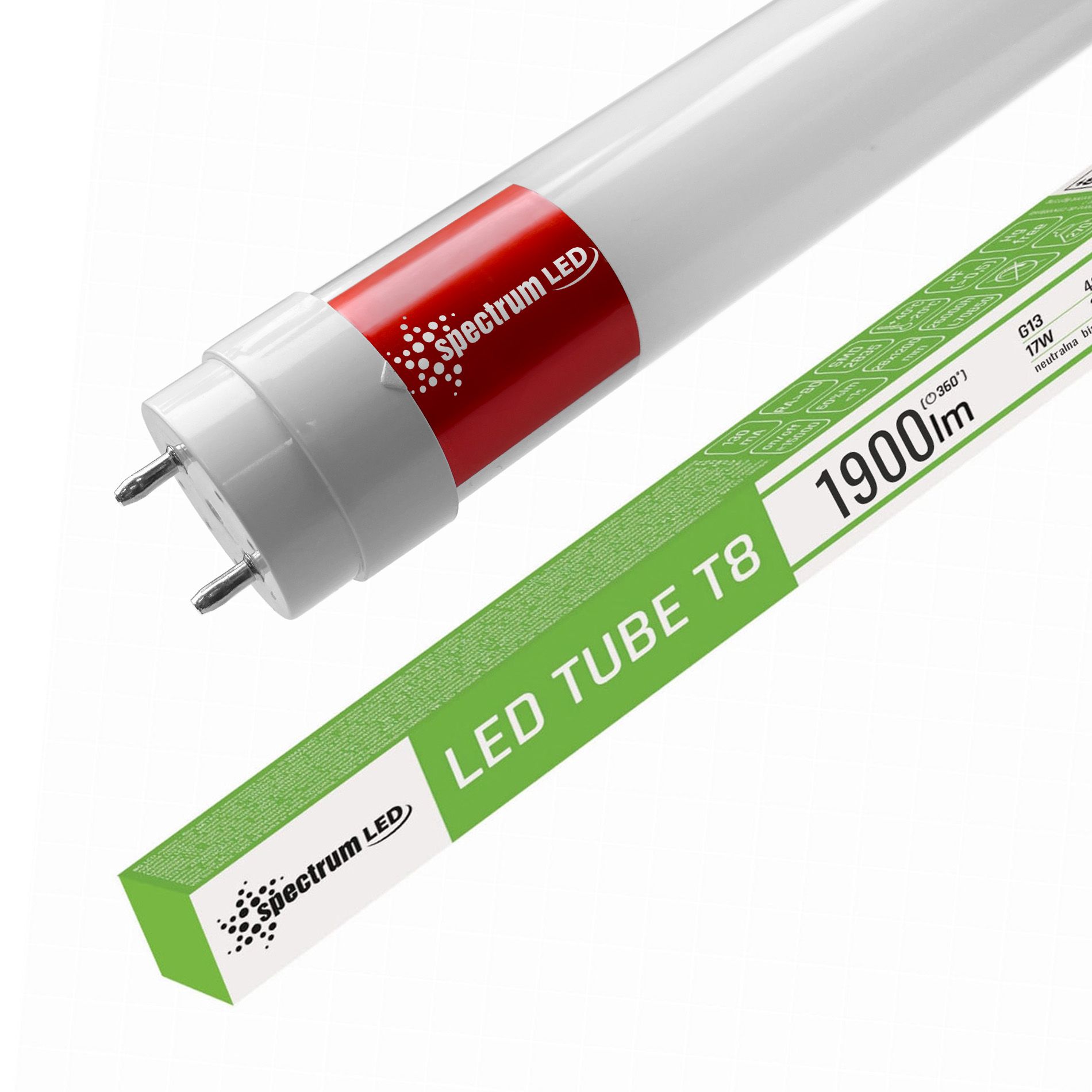 Spectrum, LED Tube Neutral White 120CM T8 230V 17W WOJ+22304, OSW-12005
