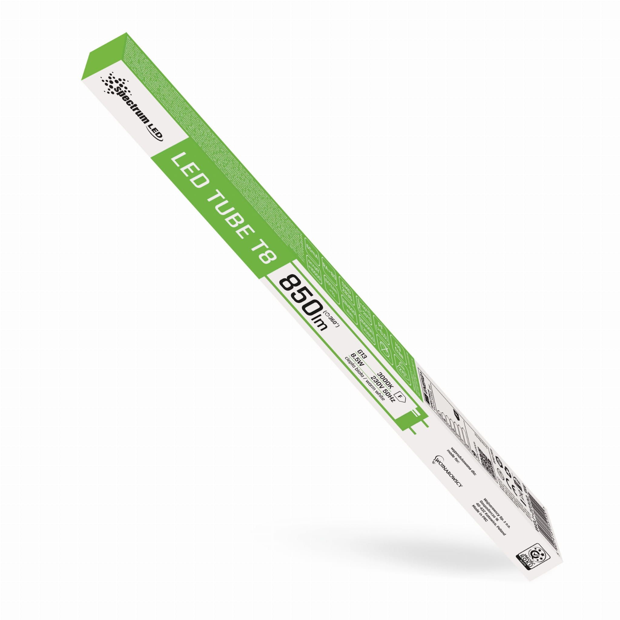 Spectrum, LED Trubica, teplá biela 3000K, 60CM T8 230V 8,5W WOJ+22300, OSW-12001