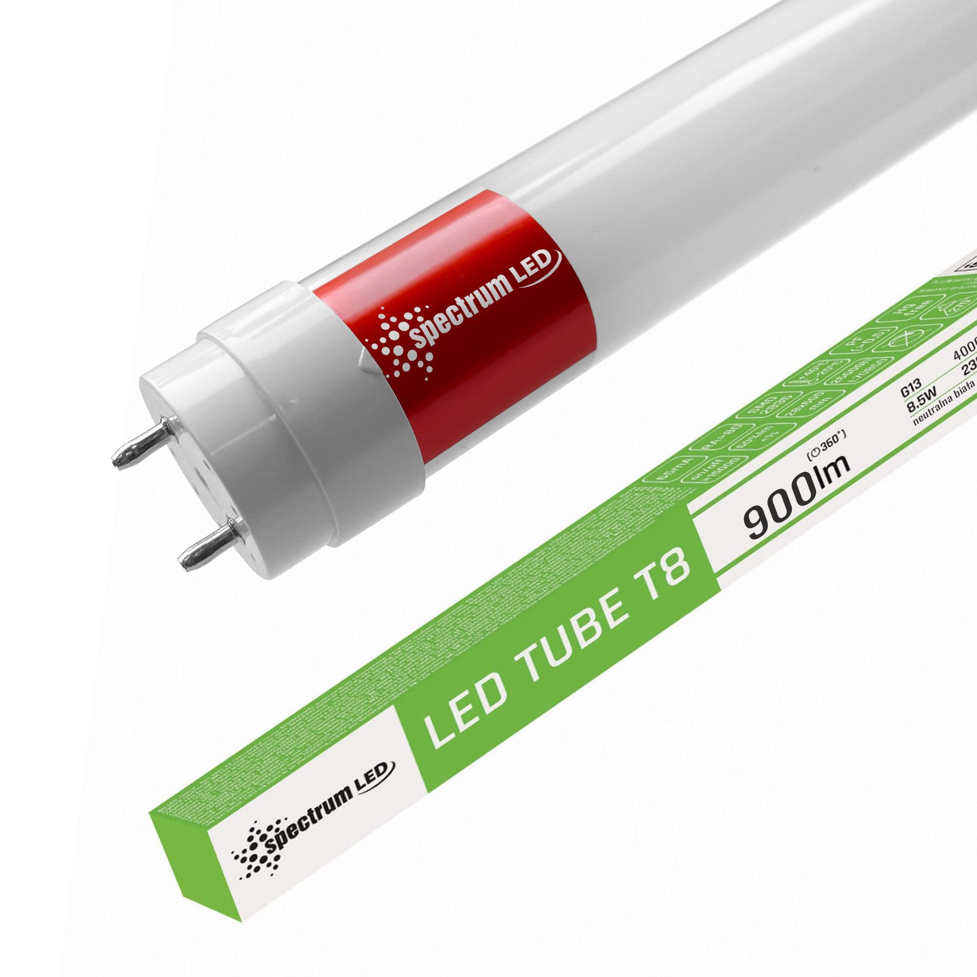 Spectrum, LED sklenená trubica, neutrálna biela 60cm T8 230V 8,5W WOJ+22301, OSW-12002