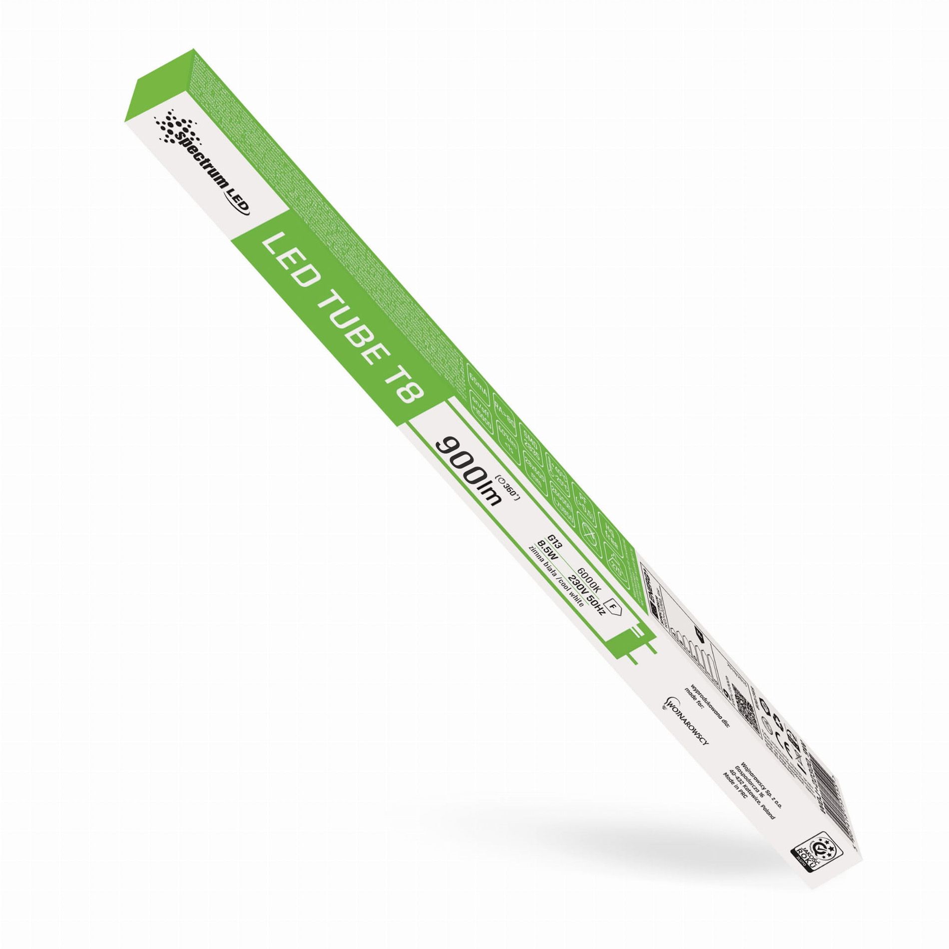 Spectrum, LED Tube Cool White 60CM T8 230V 8,5W WOJ+22302, OSW-12003