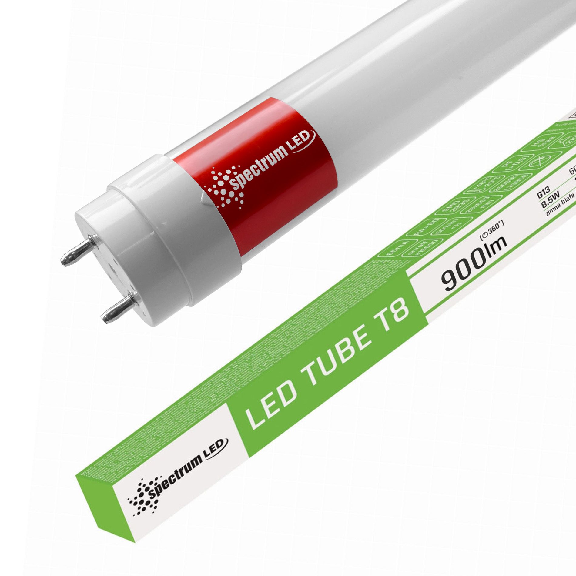 Spectrum, LED Tube Cool White 60CM T8 230V 8,5W WOJ+22302, OSW-12003