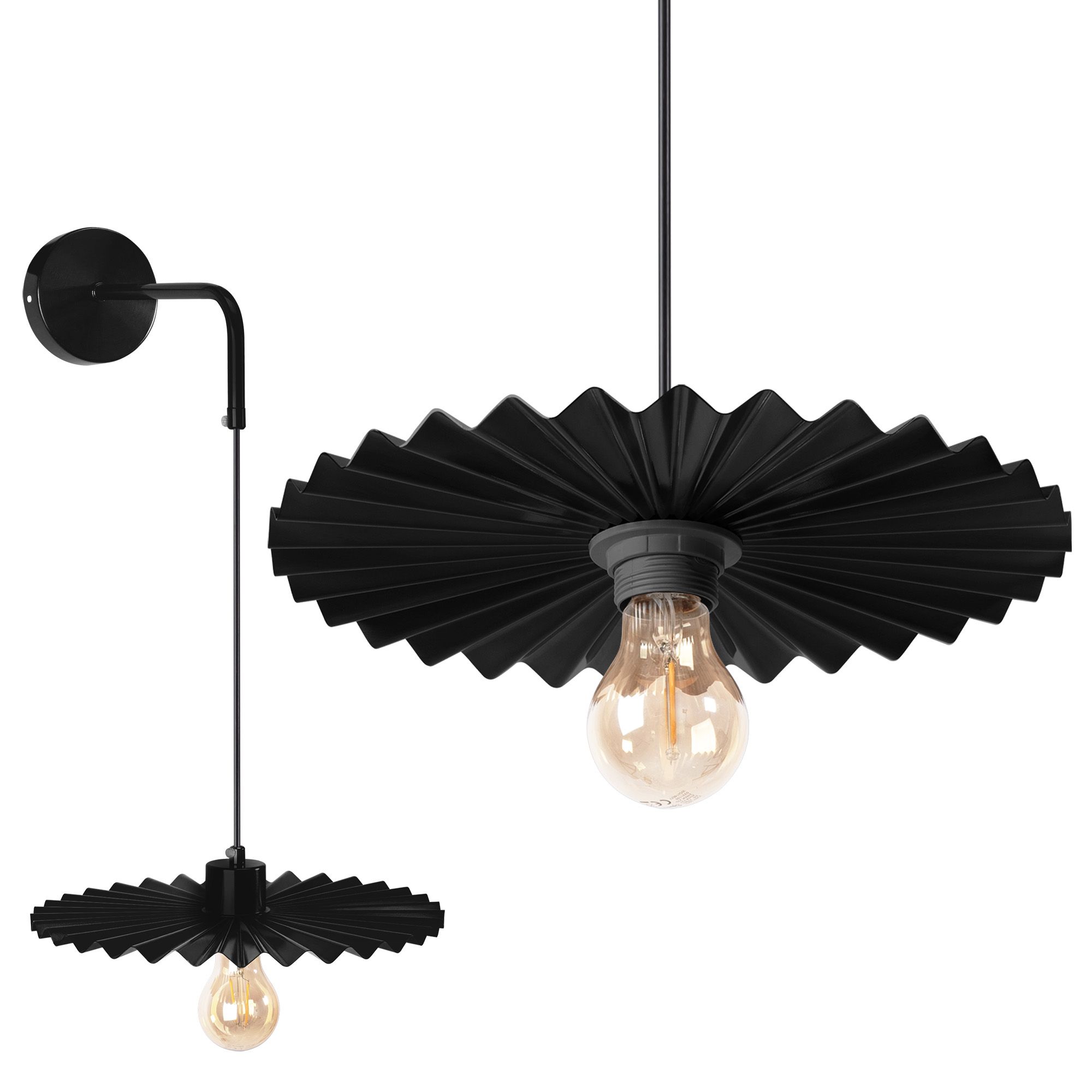 Toolight, nástenné svietidlo 30cm APP1355-1W, čierna, OSW-05665