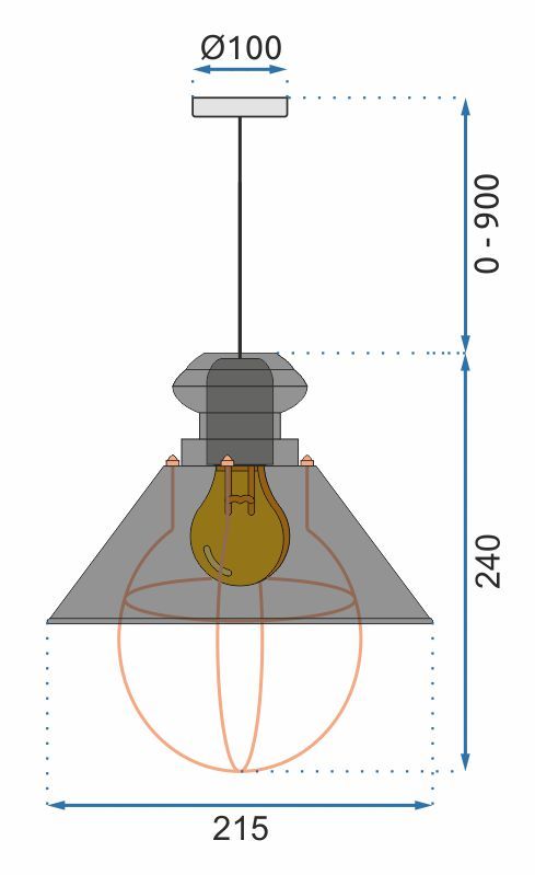 Toolight, stropné svietidlo 1xE27, APP103-1CP, biela matná-ružové zlato, OSW-00222