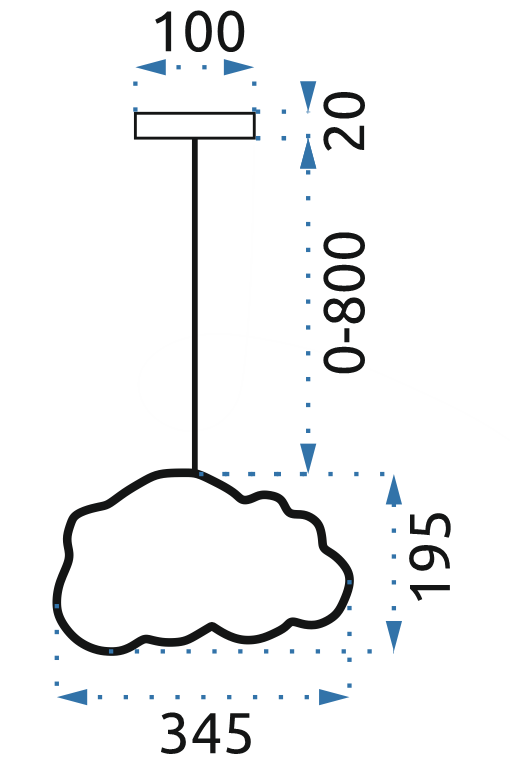 Toolight CLOUD, závesné svietidlo 1xE27, svetlá jasná ružová, OSW-00451