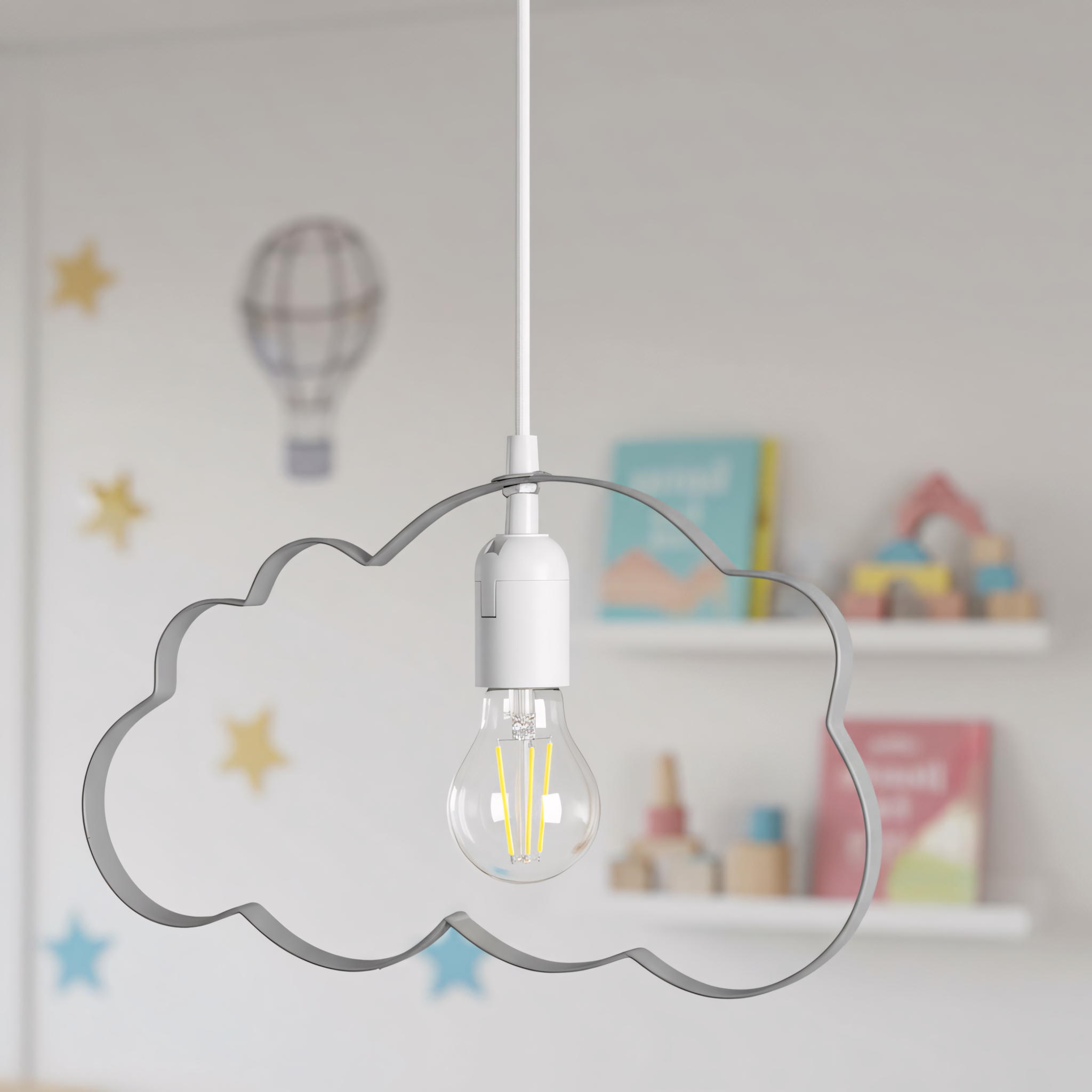 Toolight CLOUD, závesné svietidlo 1xE27, šedá, OSW-00452