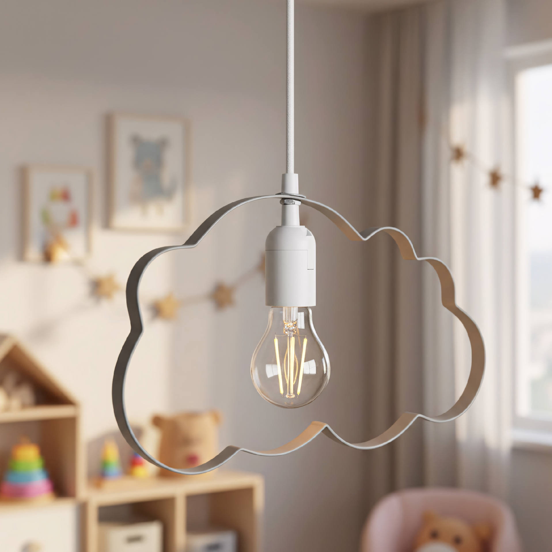 Toolight CLOUD, závesné svietidlo 1xE27, šedá, OSW-00452