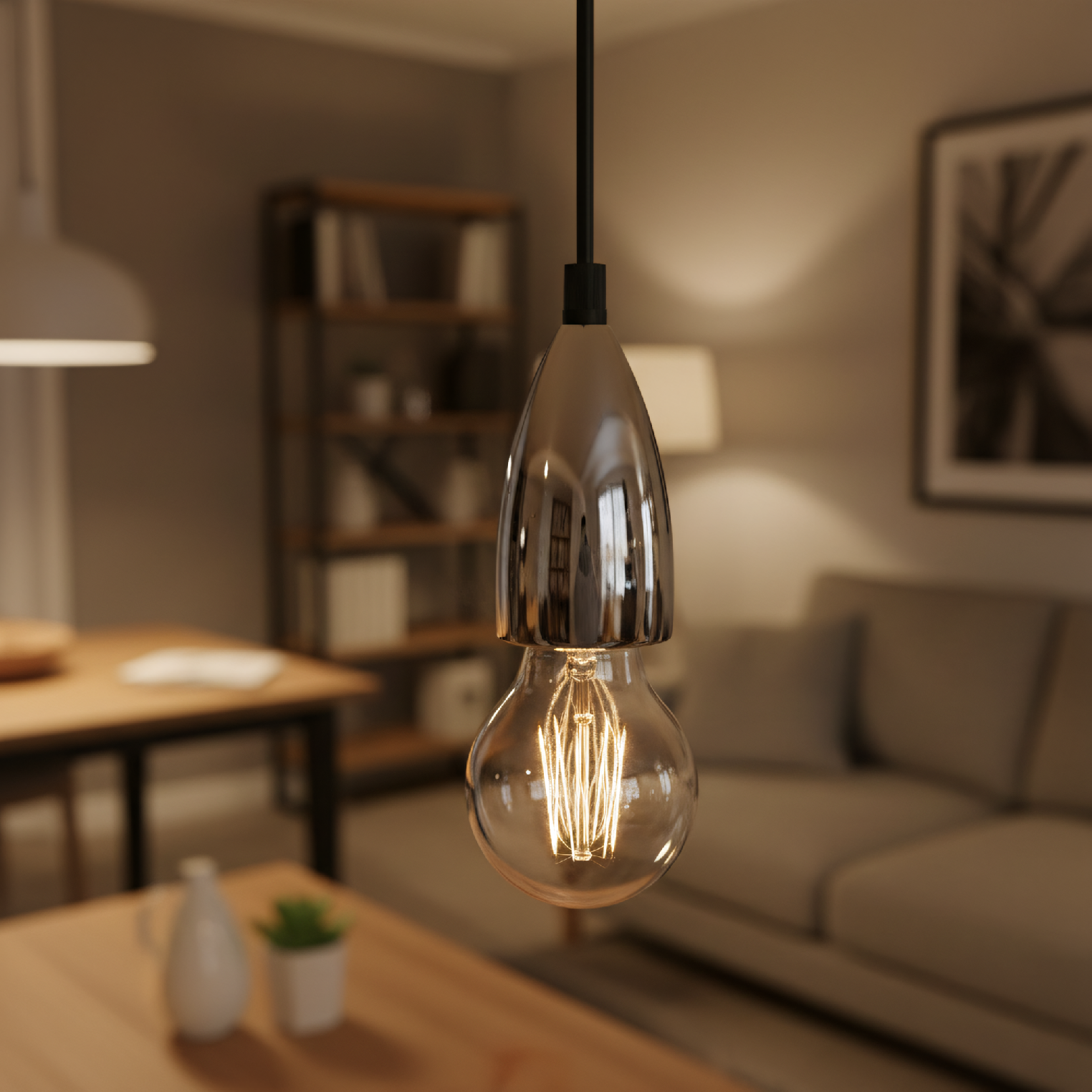 Toolight, stropná lampa závesná 1xE27, APP358-1CP, chróm, OSW-08424